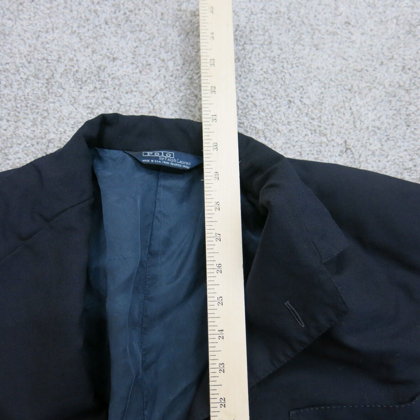 Polo By Ralph Lauren Men Blazer Coat Single Breasted Solid Black Size ?