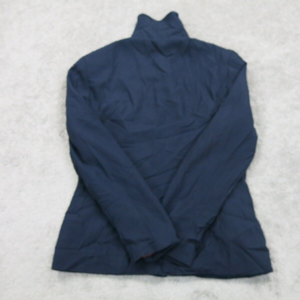 Ann Taylor Womens Blouson Jacket Full Zip Up Chest Pockets Blue Size 2