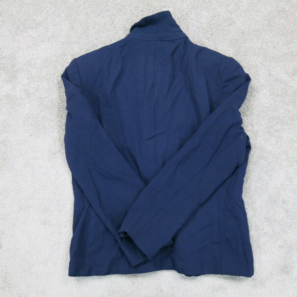 Talbots Womens Blazer Coat Half Sleeves Wool Double Breasted Pocket Blue Size 16