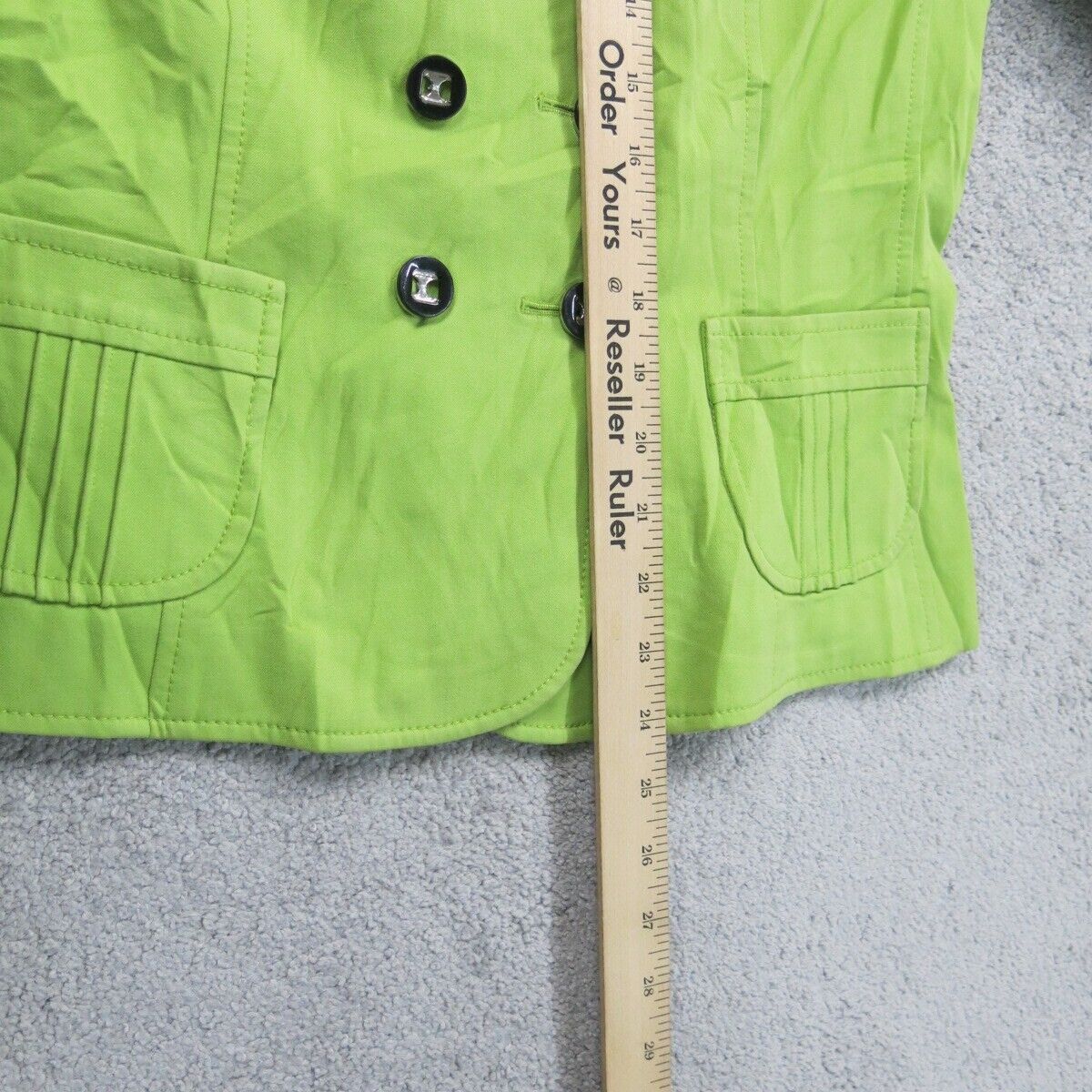 Tahari Womens Pea Coat Jacket Double Breasted 3/4 Sleeve Pockets Green Size 6