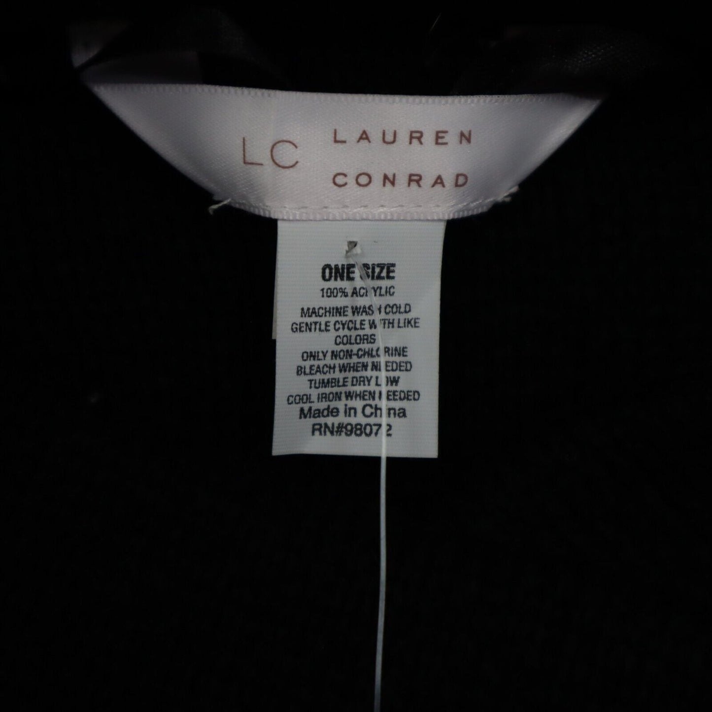 NWT Lauren Conrad Womens Cardigan Knit Sweater Cap Sleeve Pockets Black One Size