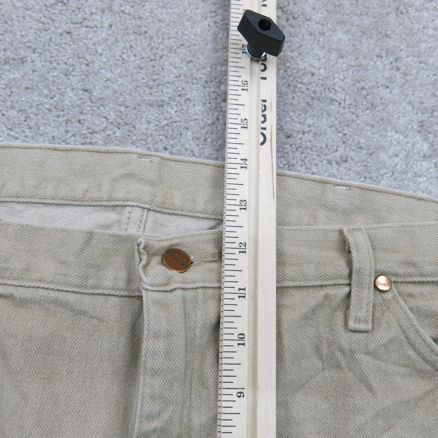 Wrangler Men Jeans Straight Leg High Rise 100% Cotton Stretch Beige Size W40XL34