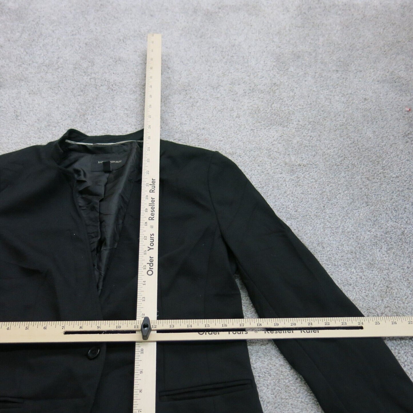 Banana Republic Womens Blazer Coat Single Breasted Long Sleeve Black Size 8