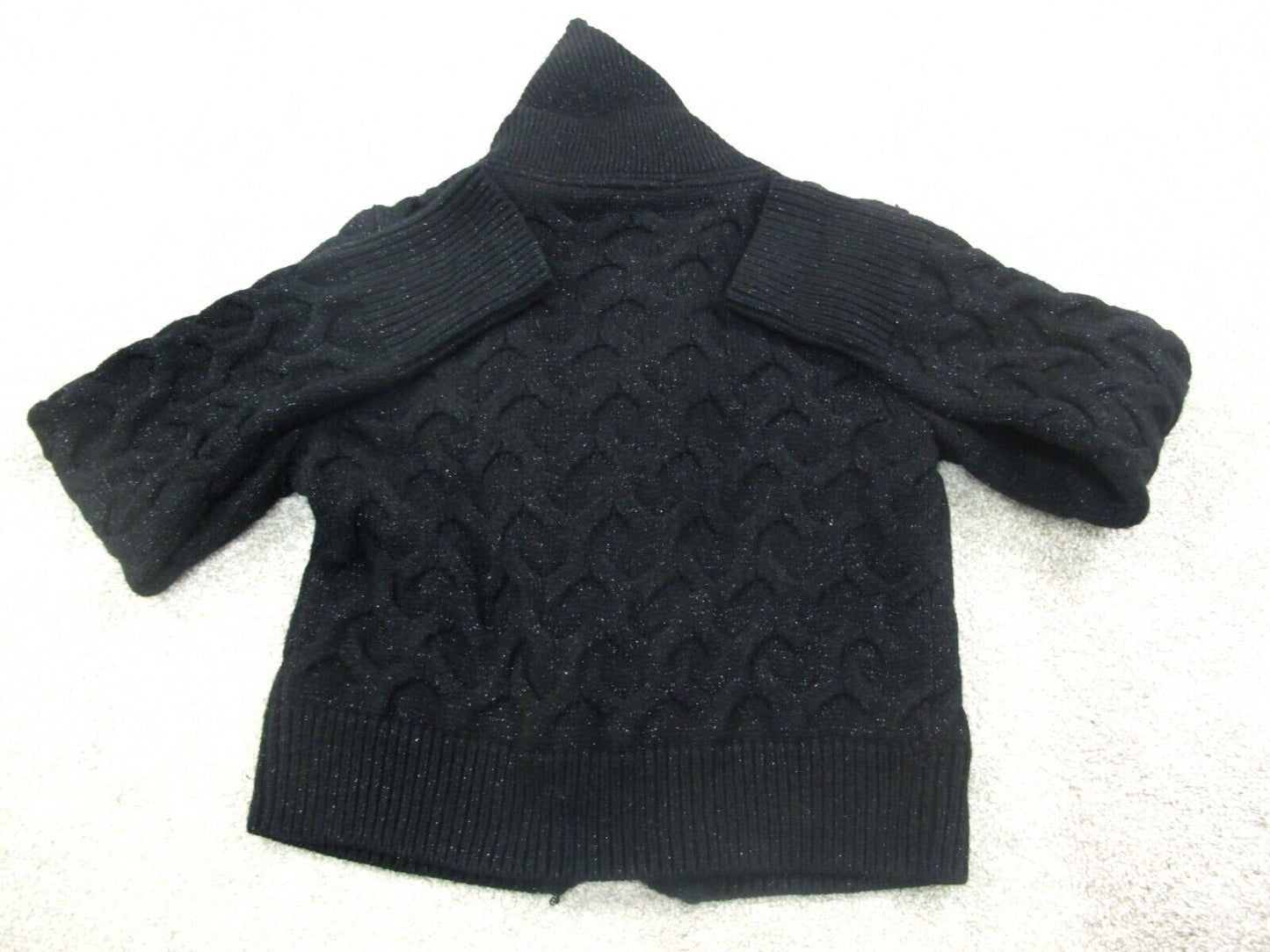 White House Black Market Womens Cardigan Sweater Long Sleeves Black Size Large