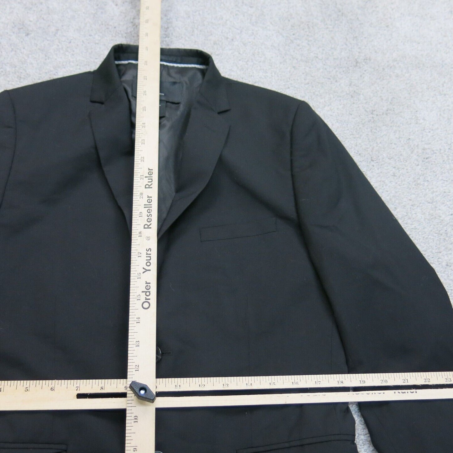 H&M Mens Blazer Coat Jacket Front Button Regular Fit Long Sleeve Black 36R