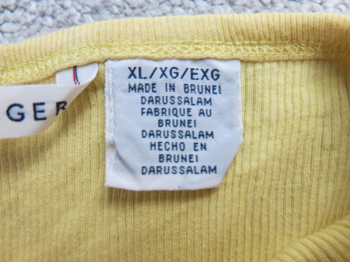 Tommy Hilfiger Womens Striped Sweatshirt Top Crew Neck White Yellow Size X Large
