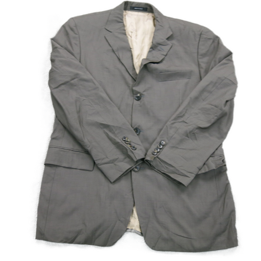 Boss Hugo Boss Mens Blazer Coat Single Breasted 100% Wool Pockets Gray Size 42R