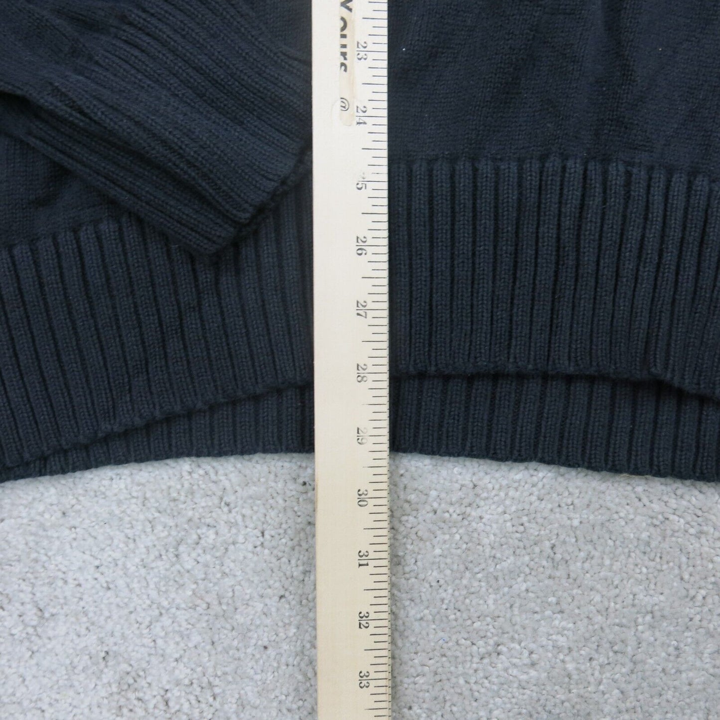 American Eagle Mens Pullover Sweater Front Button Long Sleeves Black Size Large