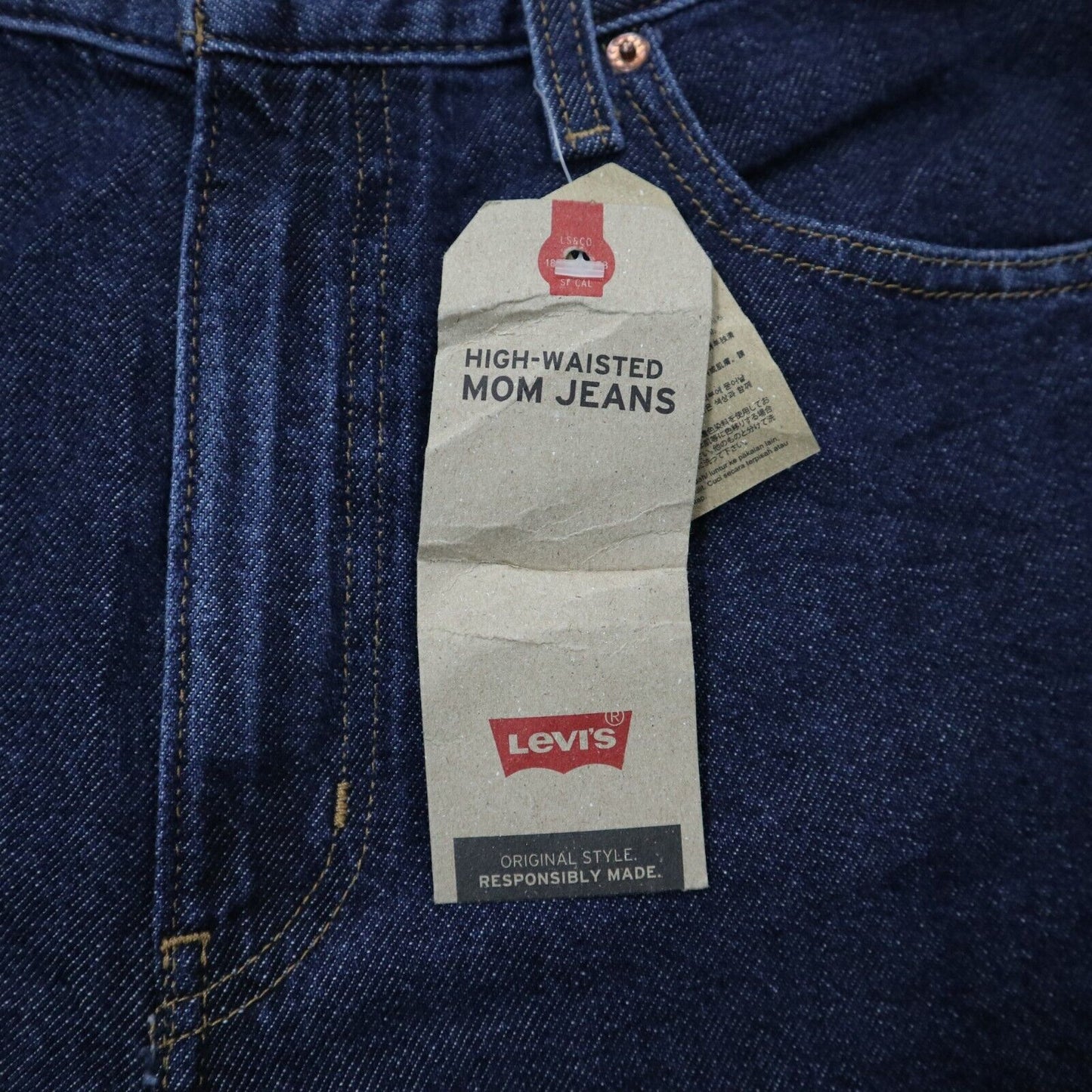 NWT Levis Mens Mom Jeans High Waisted Tapered Leg Denim Stretch Blue SZ W29XL27