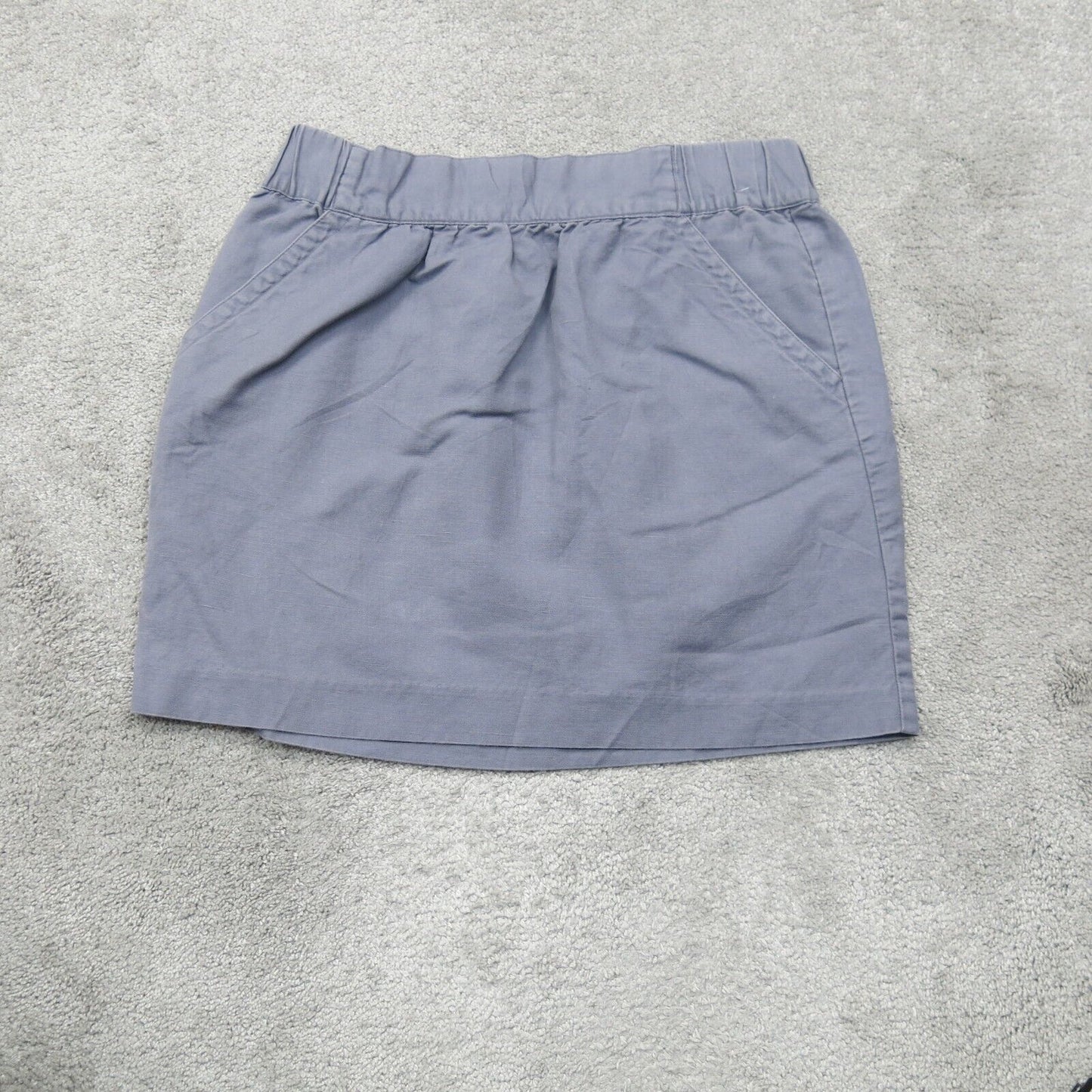 Banana Republic Womens Straight Pencil Skirt Elastic Waist Pockets Slate Blue 4