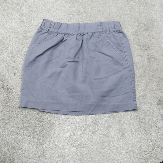 Banana Republic Womens Straight Pencil Skirt Elastic Waist Pockets Slate Blue 4