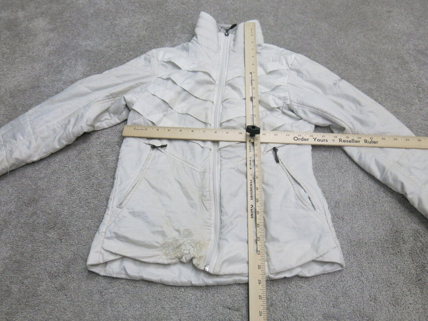 Columbia Mens Windbreaker Coat Jacket Full Zip Up Long Sleeves Pockets White XS