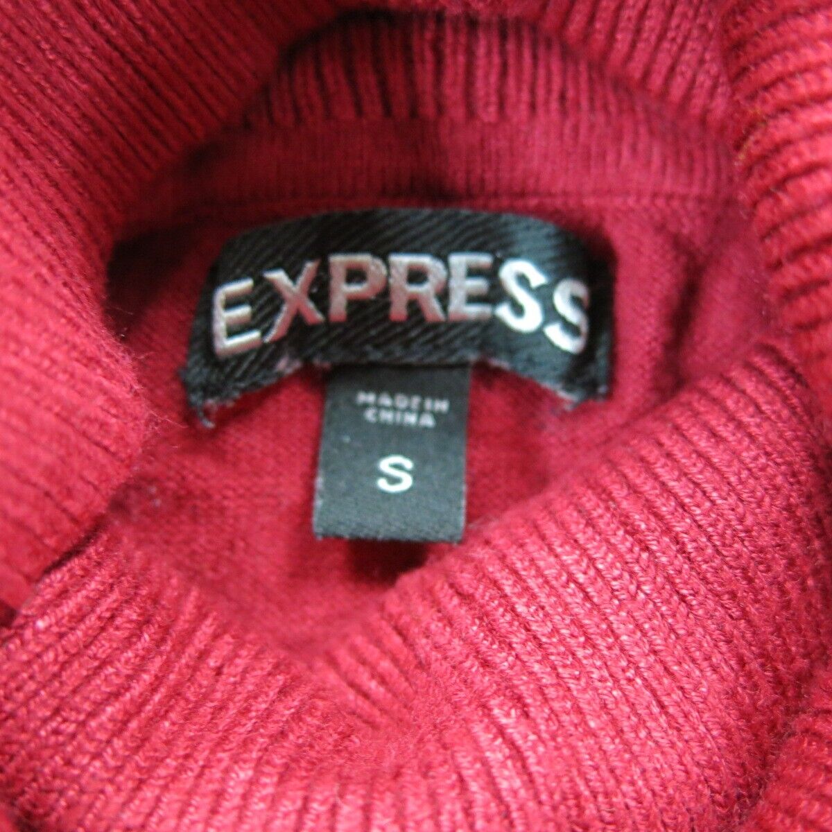 Express Womens Pullover Knitted Sweater Turtle Neck Long Sleeve Red Size Small