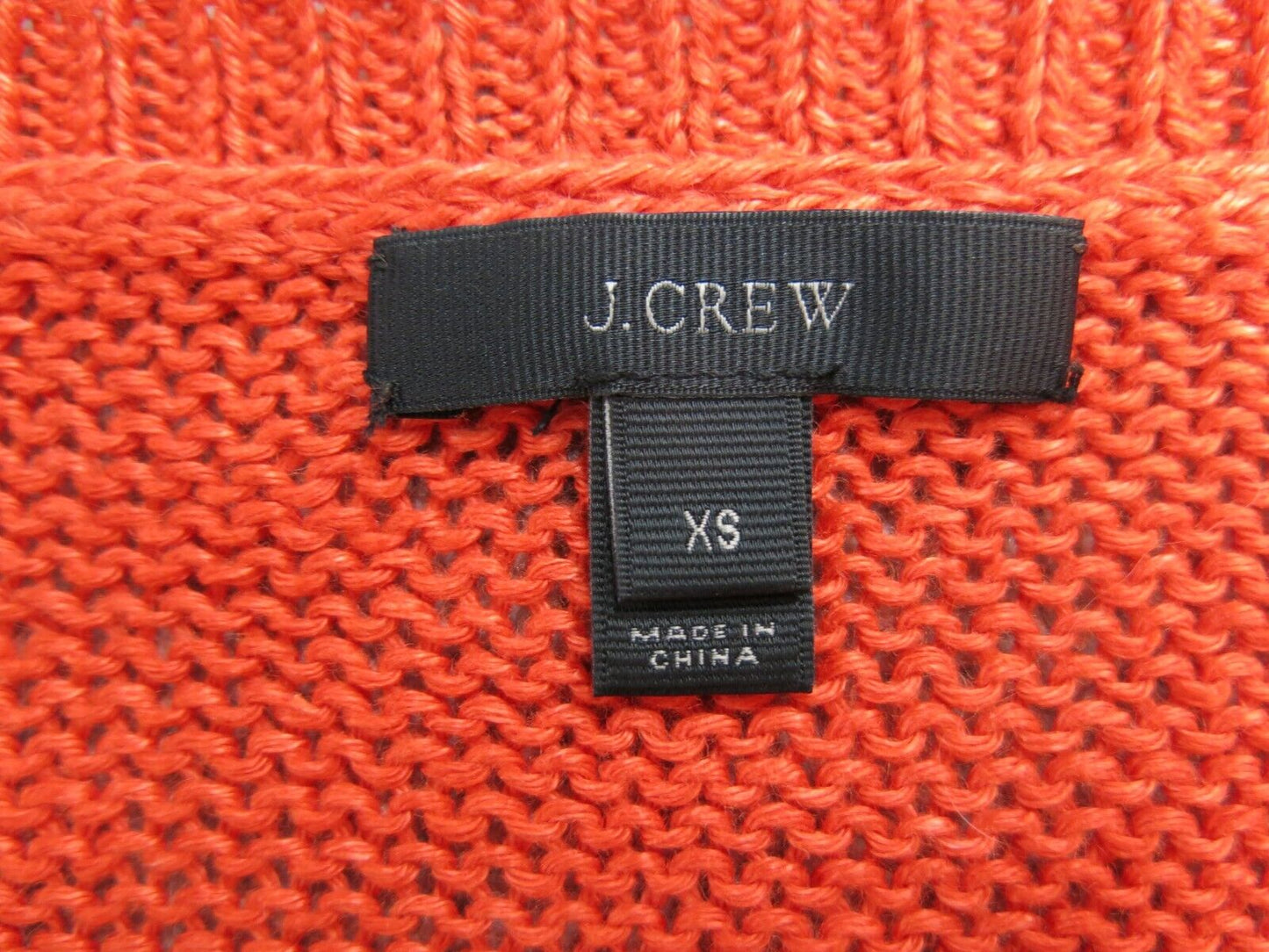 J.Crew Womens Pullover Knitted Sweater Round Neck Long Sleeve Orange Size XS