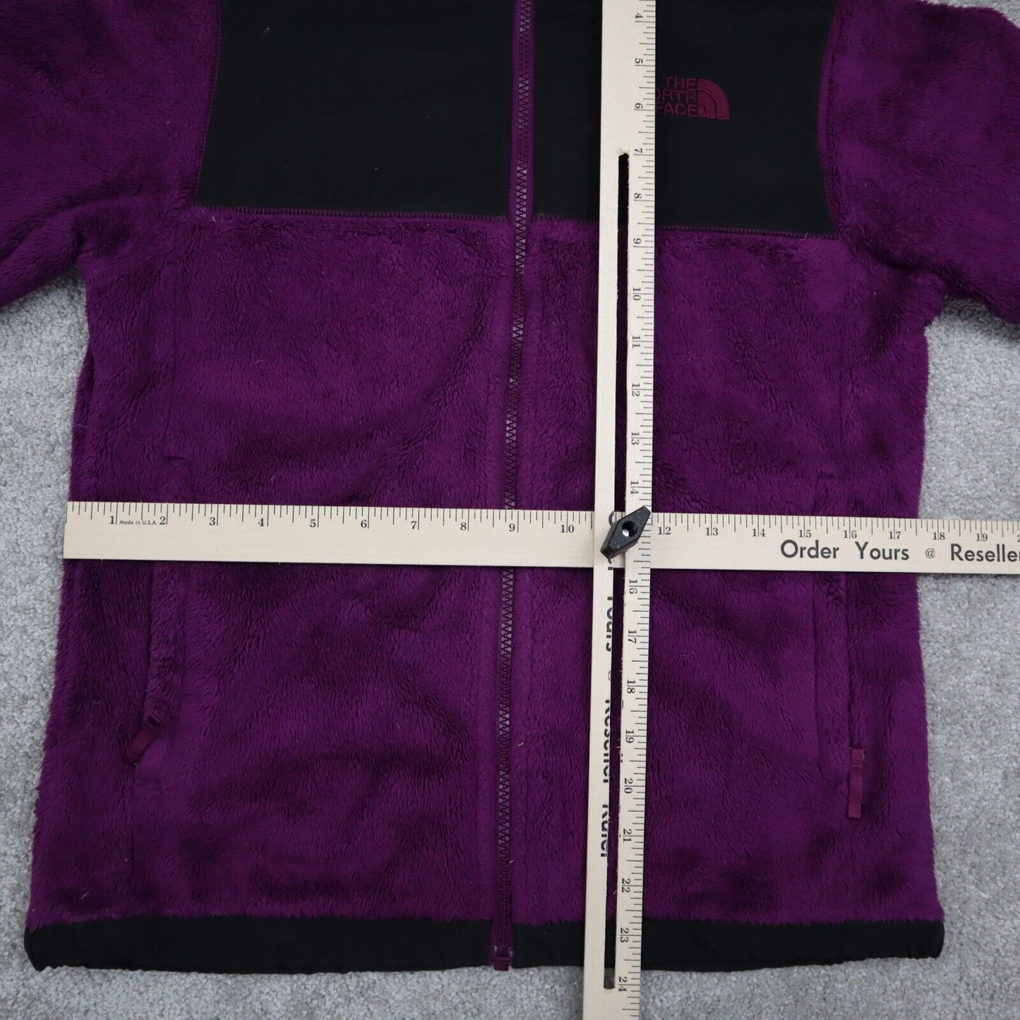 The North Face Youth Girls Denali Fleece Jacket Full Zip Purple Black Size Large