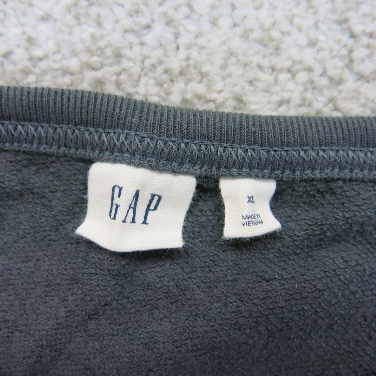 Gap Womens T Shirt Top Crew Neck Long Sleeves Logo Charcoal Black Size XL