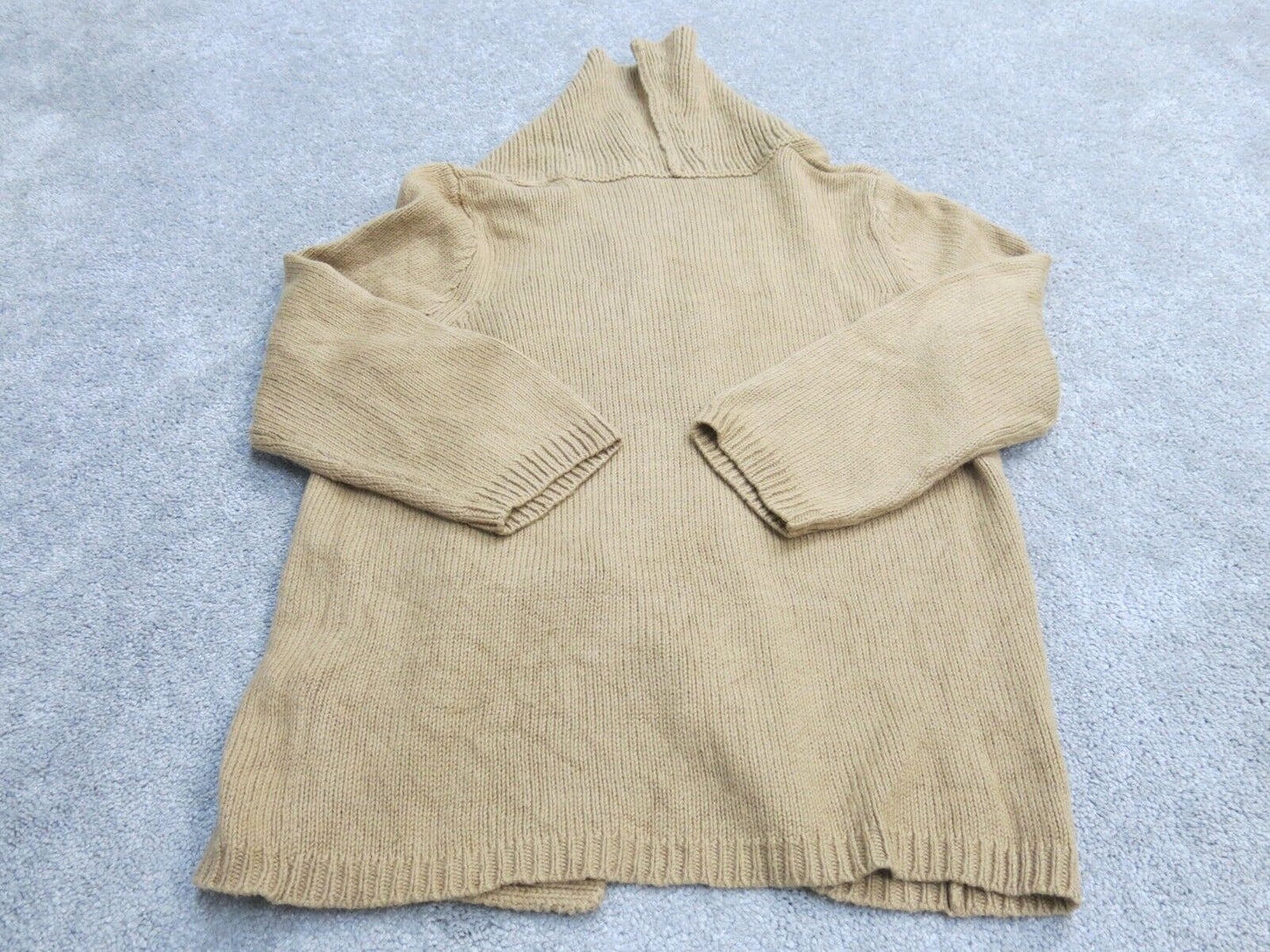 Talbots Womens Cardigan Knitted Sweater 3/4 Sleeve Buckle Brown SZ Small Petite
