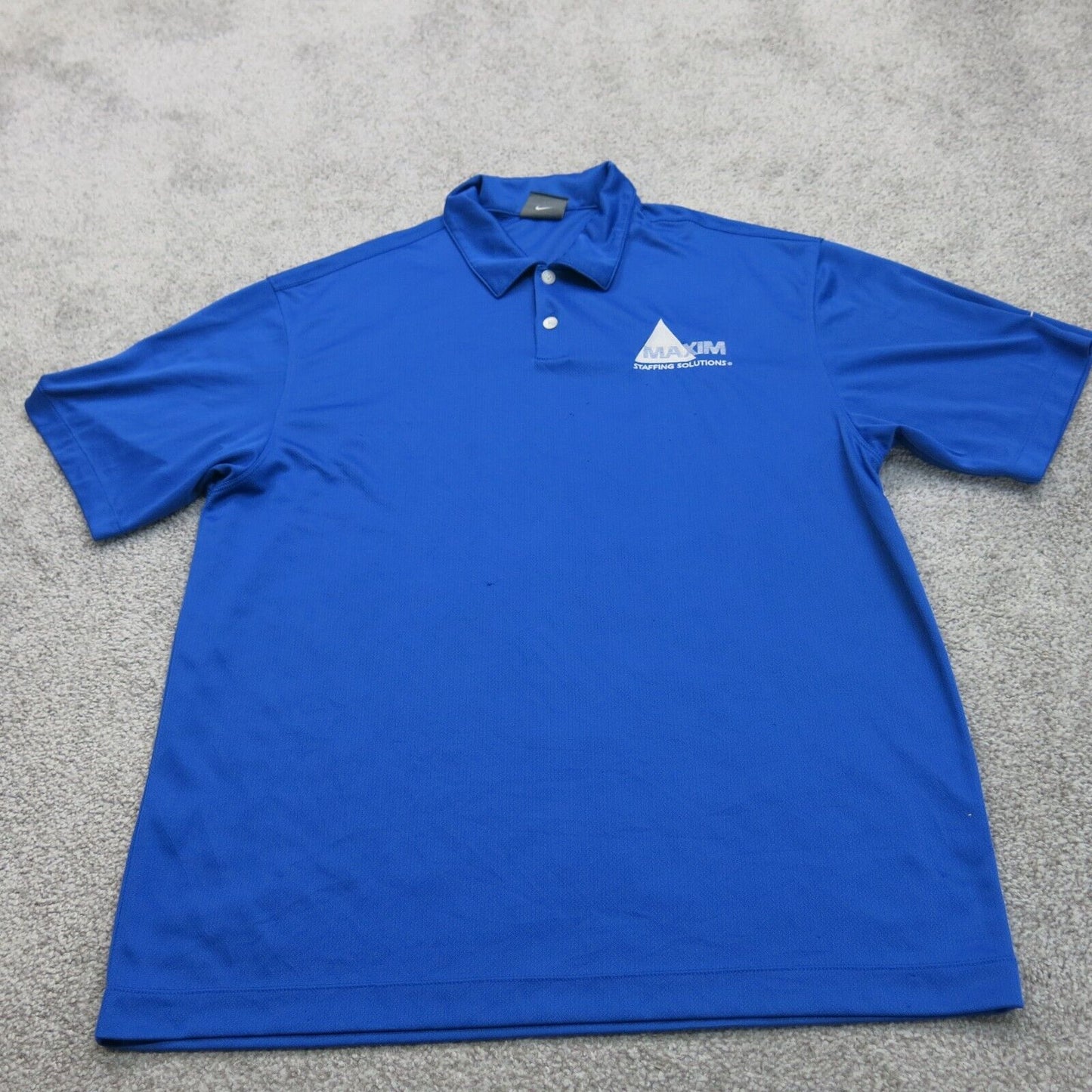 Nike Golf Mens Polo Shirt Short Sleeves Front Button Logo Blue Size  Large