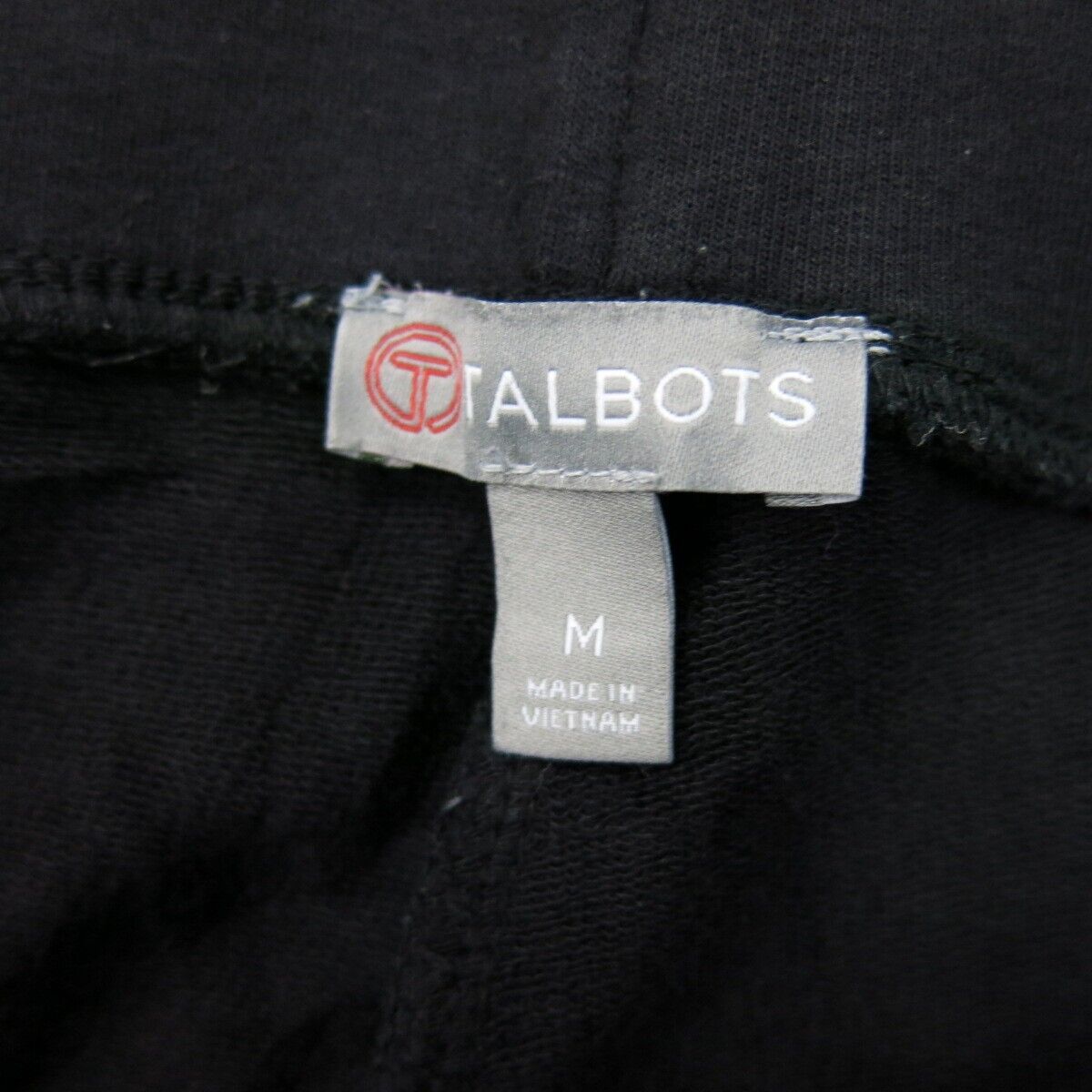 Talbots Womens Yoga Capri Legging Elastic Waist Pull on Pockets Black Medium