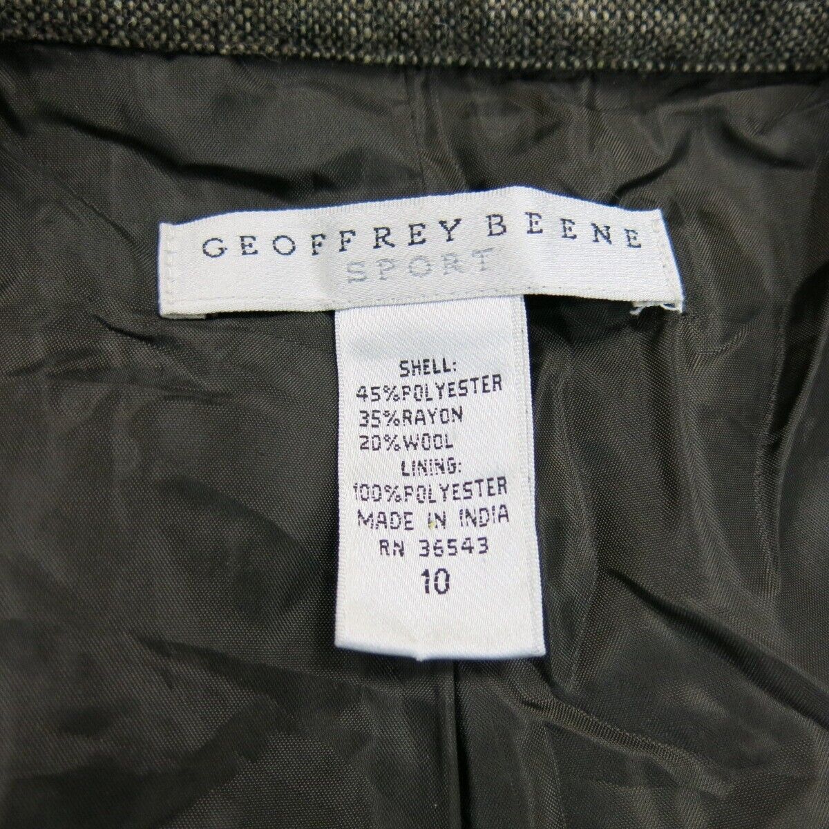 Geoffrey Beene Sport Womens Blazer Coat Tie Waist Long Sleeves Gray Brown SZ 10