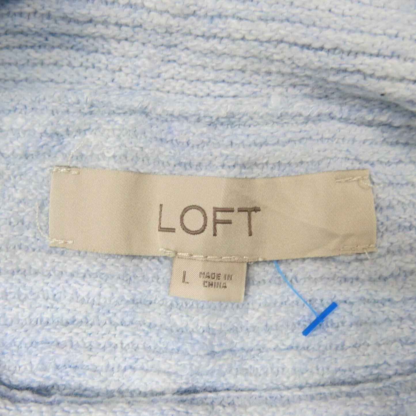 Loft Womens Pullover Sweater High Neck Long Sleeves Solid Sky Blue Size Large