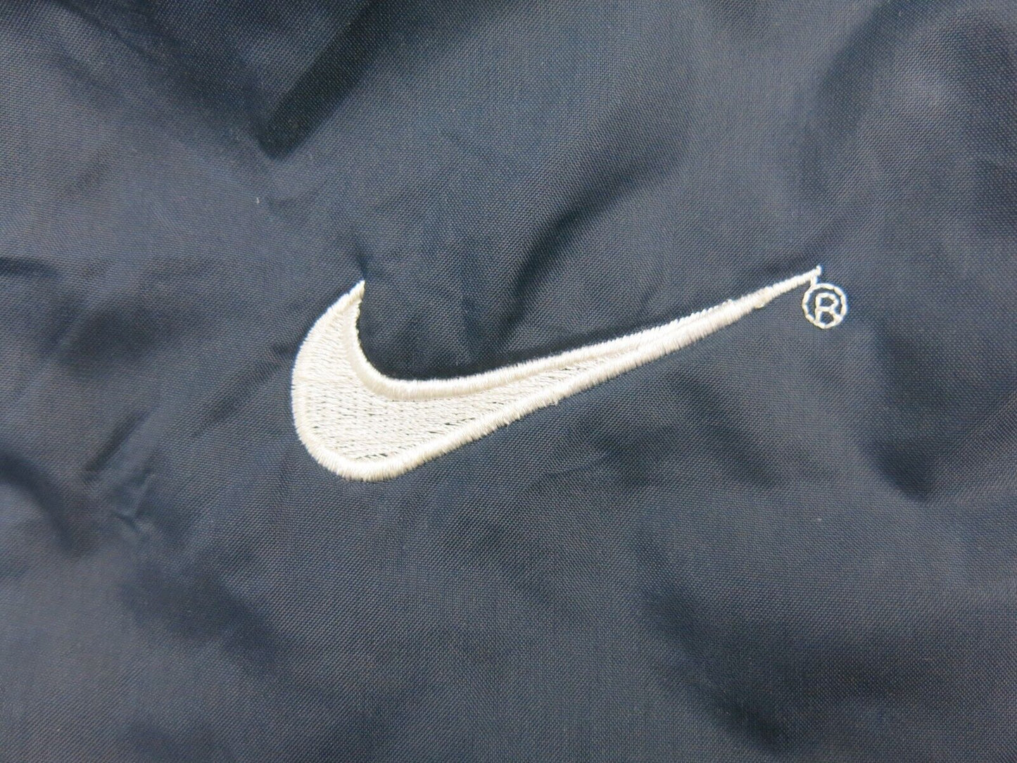 Nike Mens Full Zip Up Windbreaker Jacket Mock Neck Long Sleeve Logo Blue Size XL