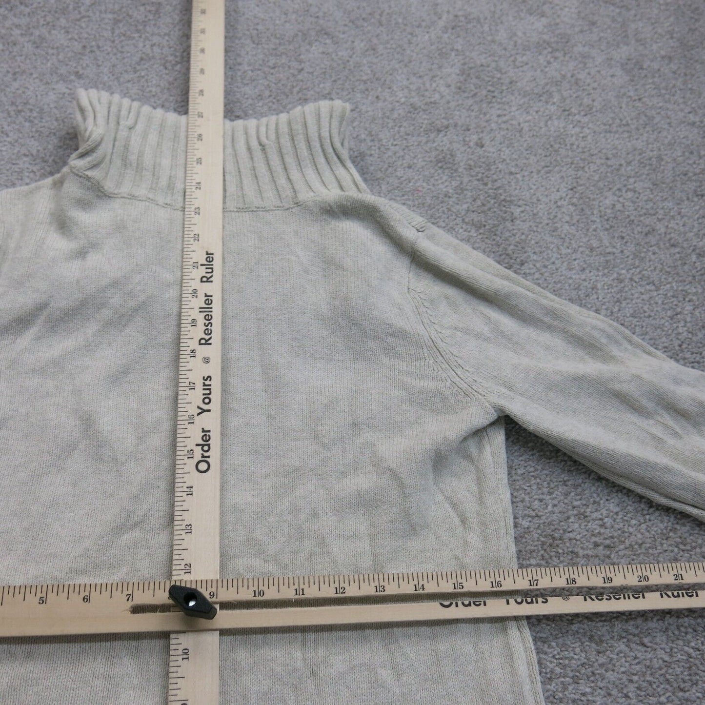 Nautica Womens Pullover Sweater Mock Neck Long Sleeves OFF White Size Medium
