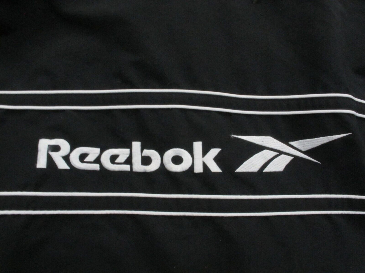 Reebok Mens Sports Jacket Full Zip Up Long Sleeves Mock Neck Black Size X Large
