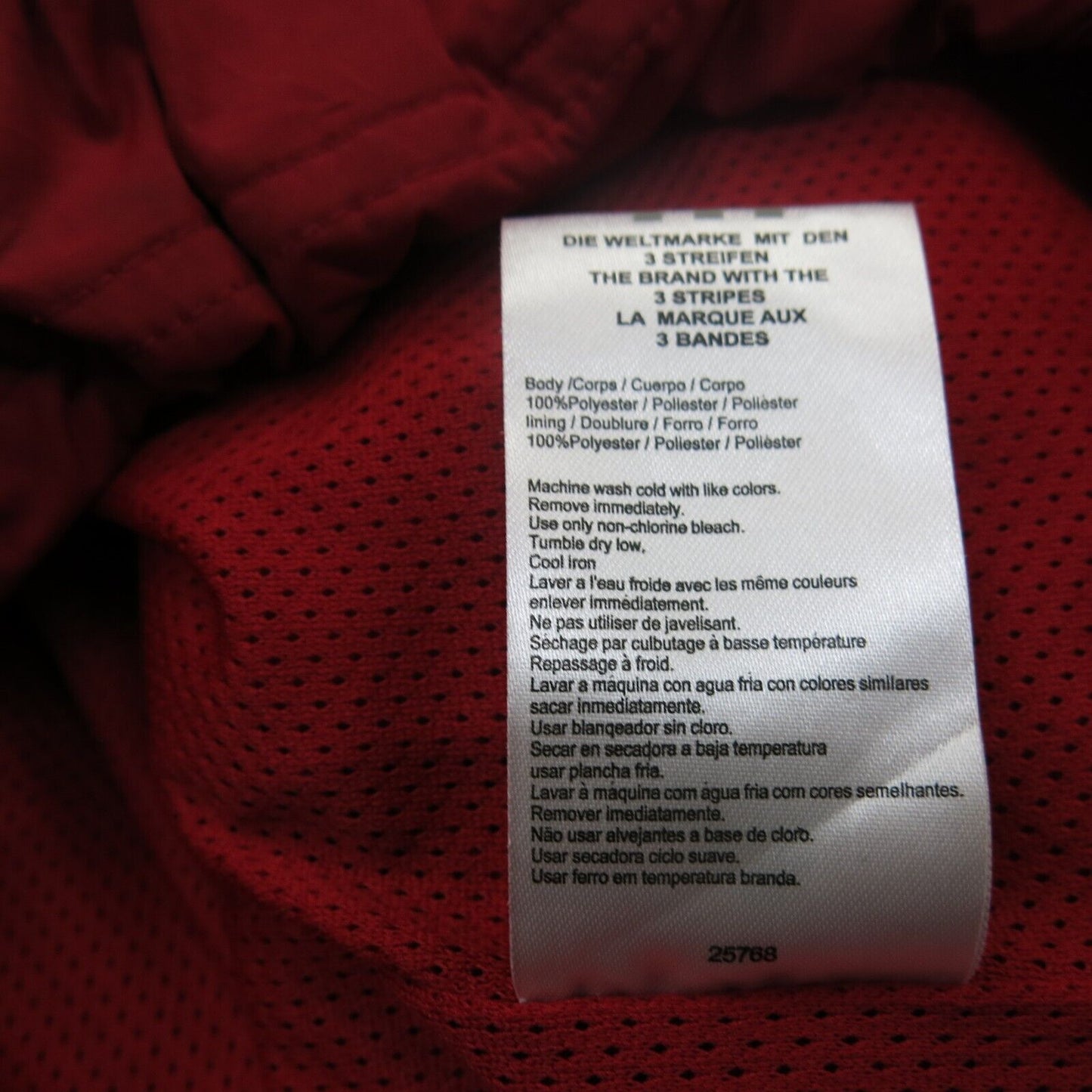 Adidas Mens Track Jacket Full Zip Up Mock Neck Long Sleeves Climalite Red SZ XXL