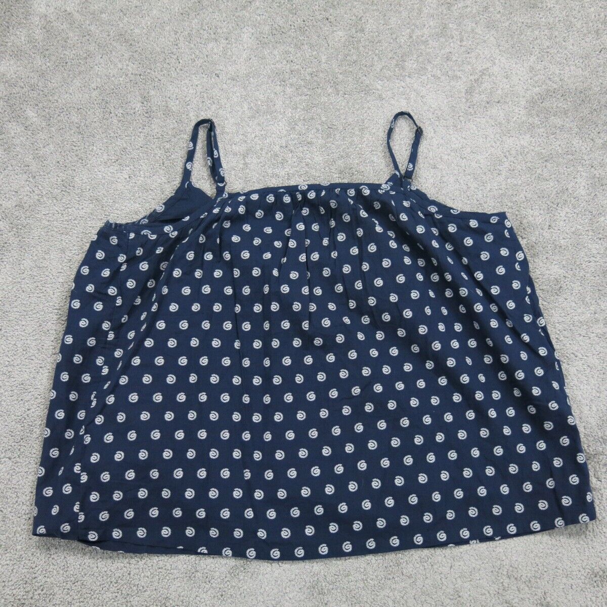 Loft Womens Activewear Polka Dot Tank Top V Neck Sleeveless Blue Size Small