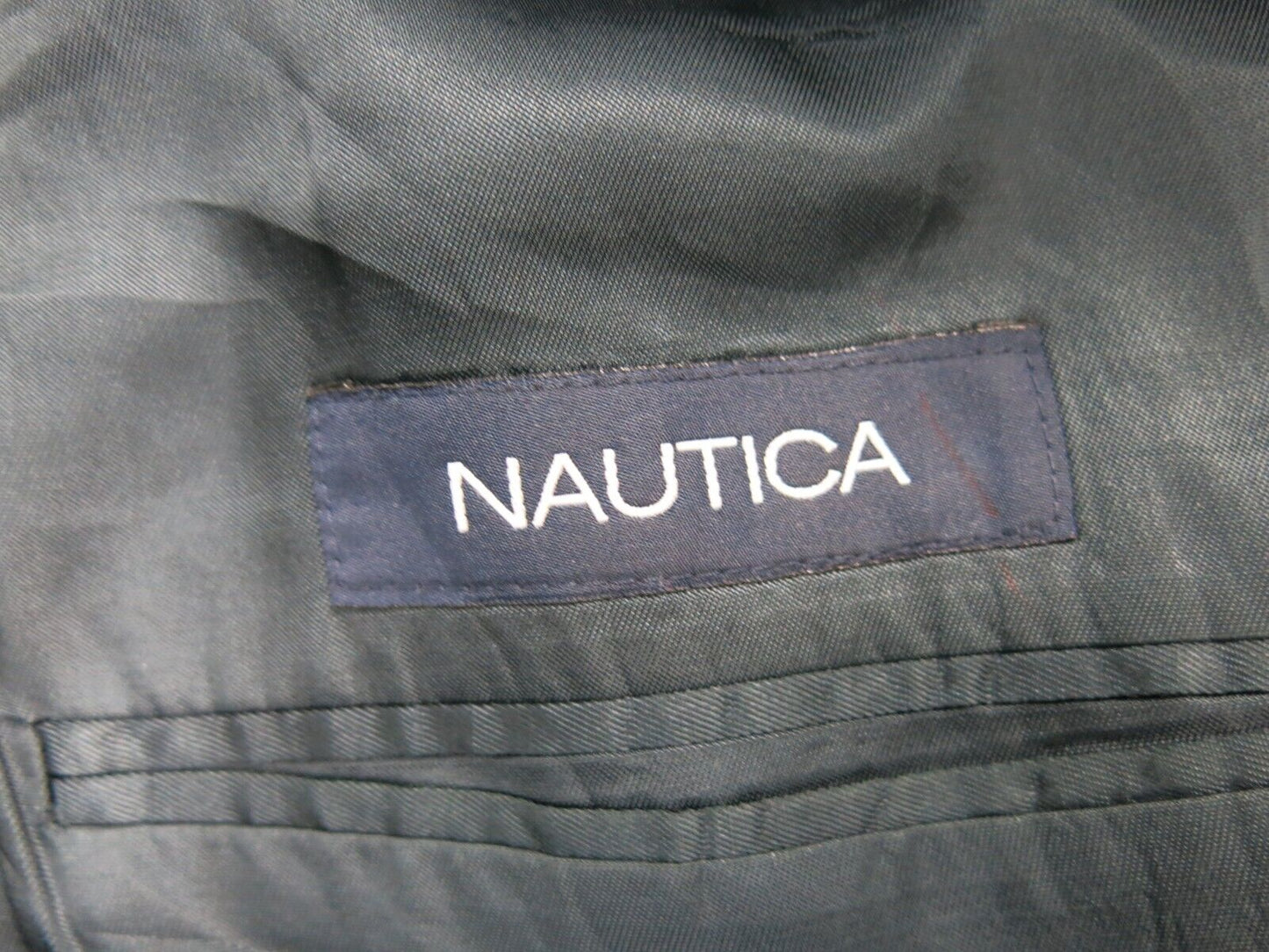 Nautica Mens Blazer Coat Single Breasted Long Sleeves Pockets Black Size 44R