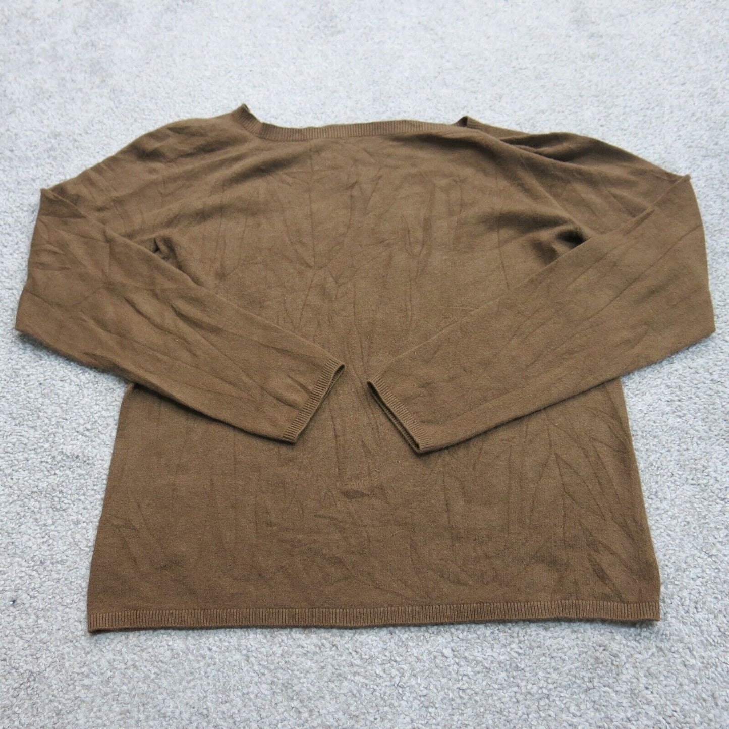 Talbots Women Pullover Knitted Sweater Boat Neck Long Sleeves Brown Size Medium