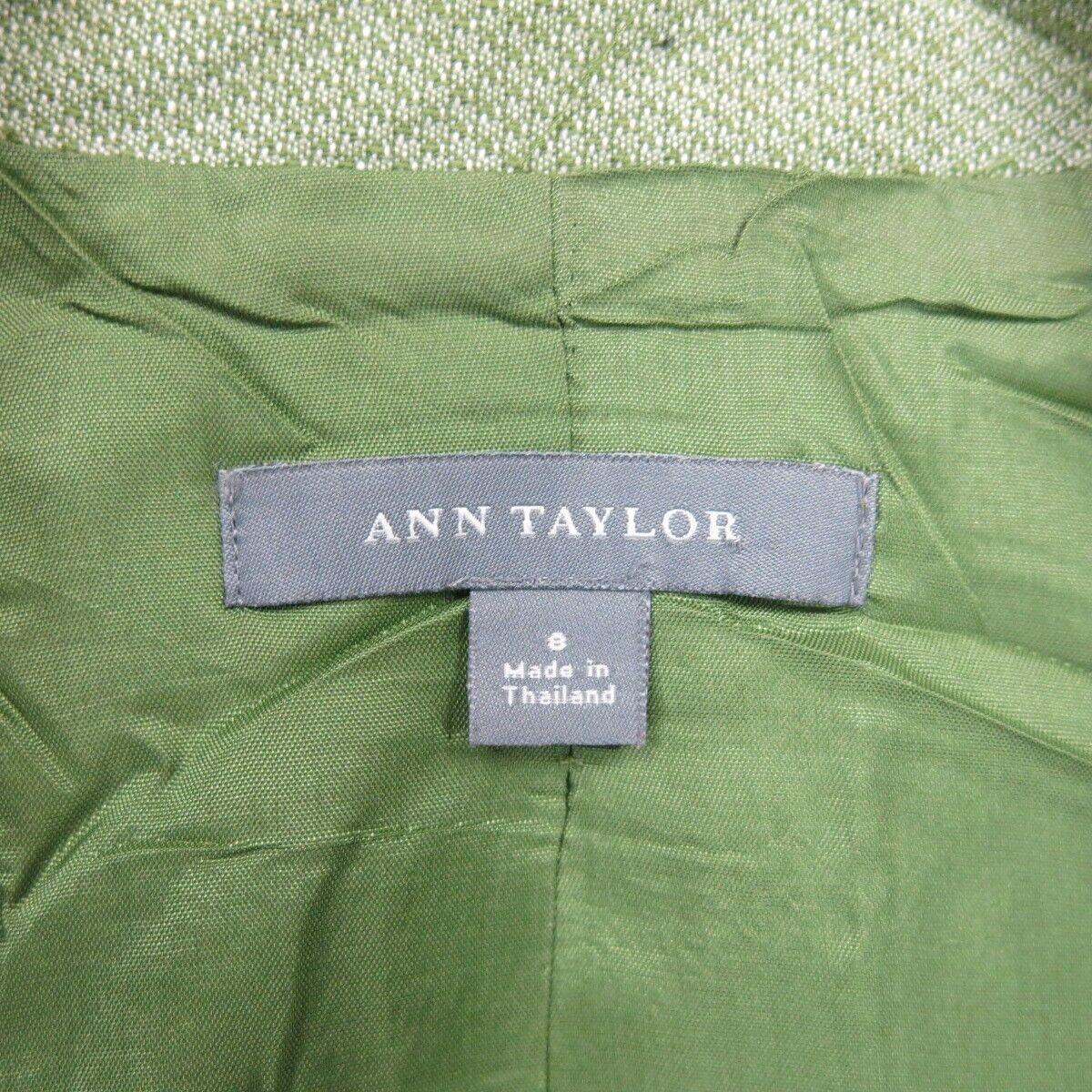 Ann Taylor Women Blazer Coat Single Breasted Long Sleeve Pocket Light Green SZ 8