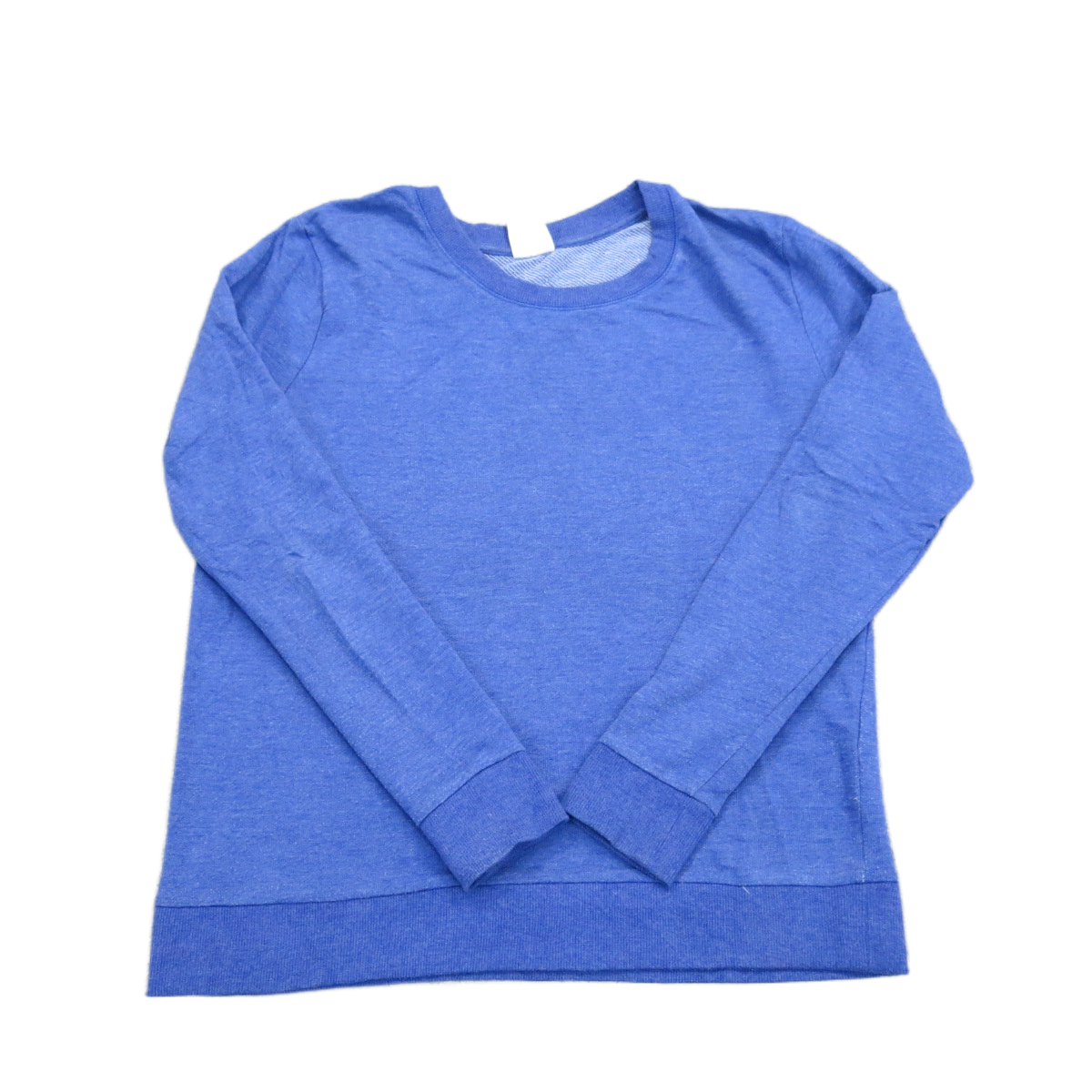 Vintage Womens Pullover Sweater Knitted Round Neck Long Sleeve Blue Size Large