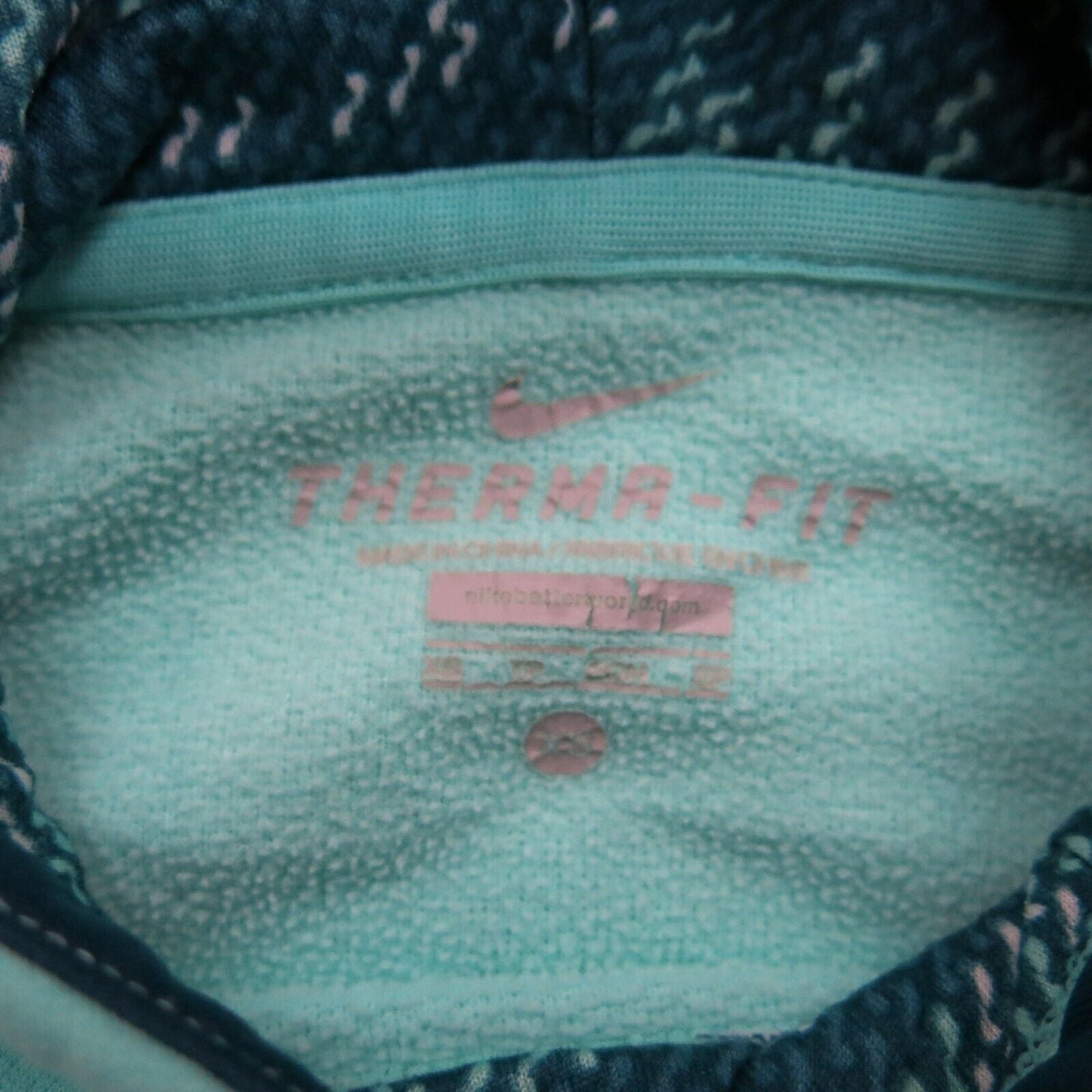 Nike Therma Fit Womens Hoodie Drawstring Pockets Long Sleeves Aqua Blue Size XS