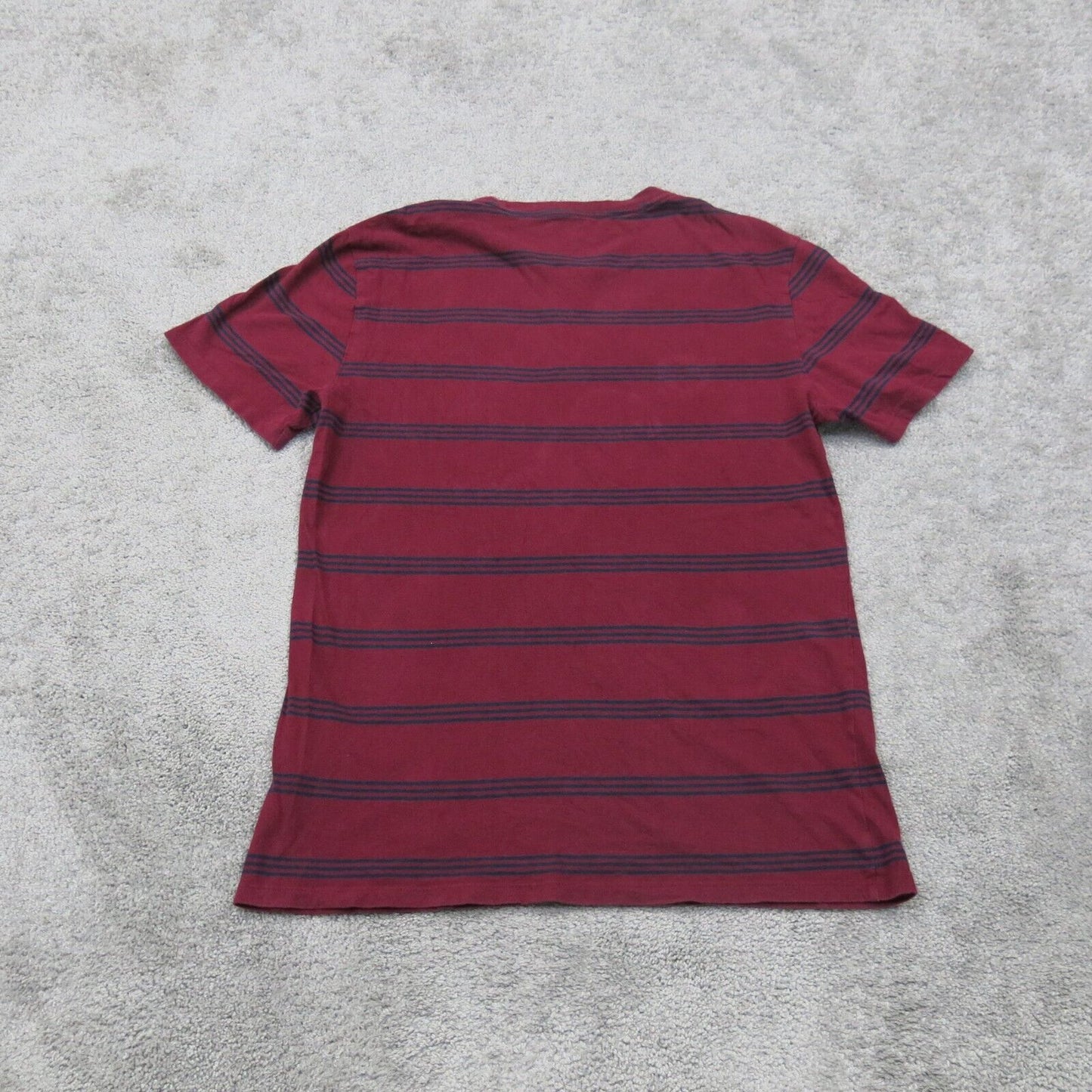 Gap Men Crew Neck T Shirt Striped Crew Neck  Short Sleeve Black Red Size Small
