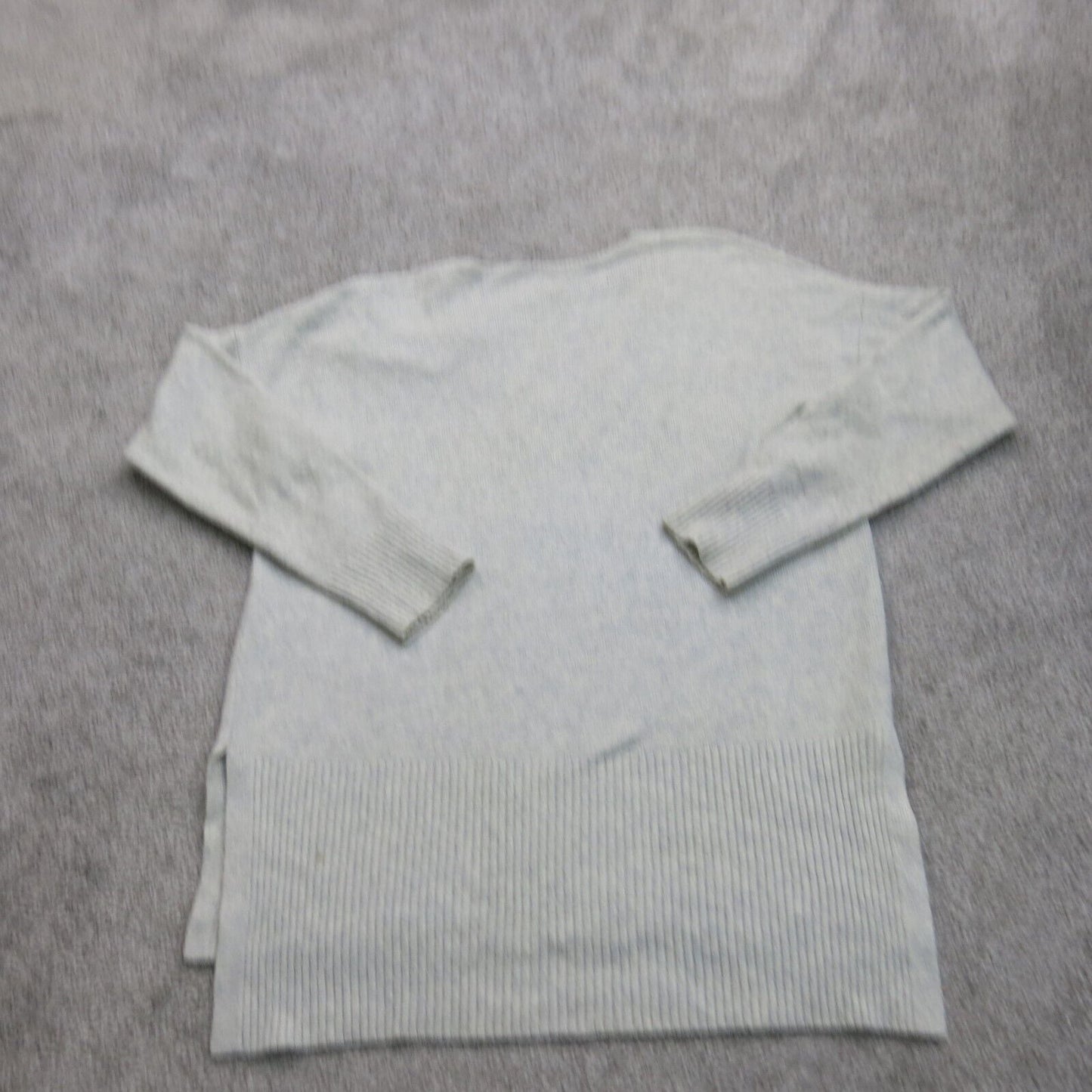 Ann Taylor Loft Womens Sweater Knitted Long Sleeve V Neck Light Light Gray SZ M