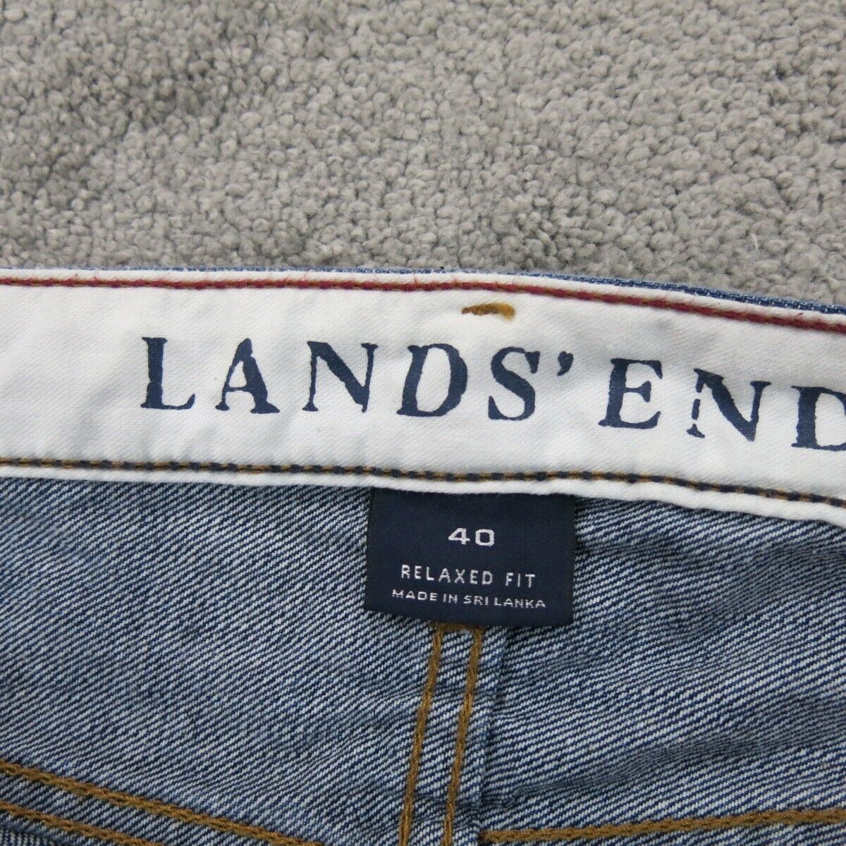 Lands Ends Mens Jeans Boyfriend Relaxed Fit Straight Leg Mid Rise Blue Size 40