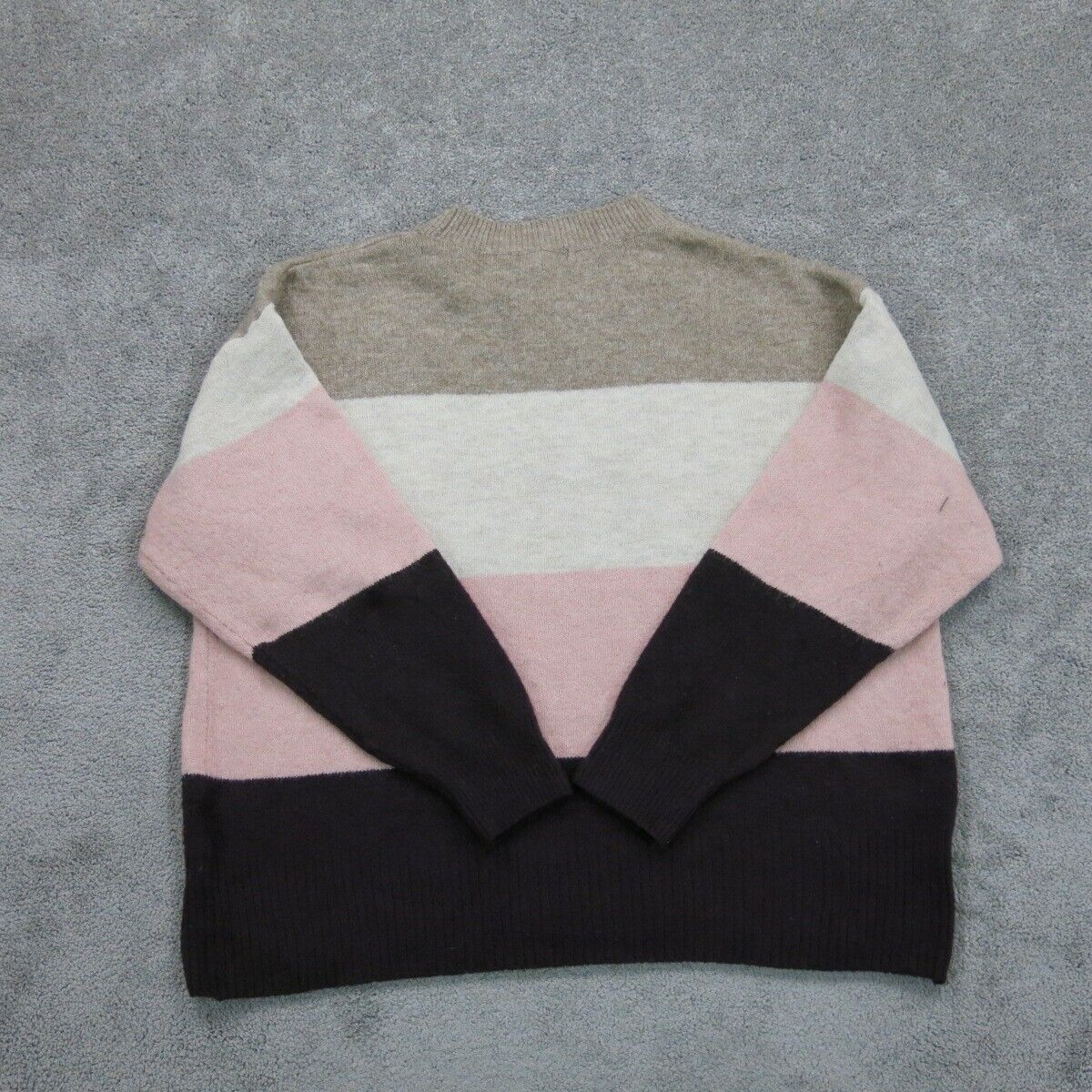 H&M Womens Pullover Sweater Crew Neck Knitted Long Sleeves Pink White Black XXL