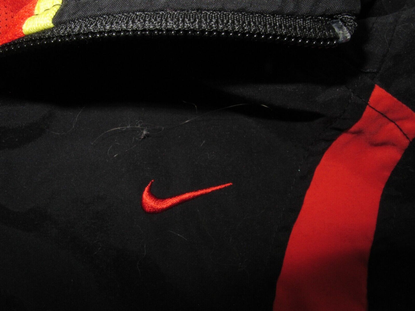 Nike Mens Bomber Jacket Full Zip Up Long Sleeves High Neck Black Red Size Medium