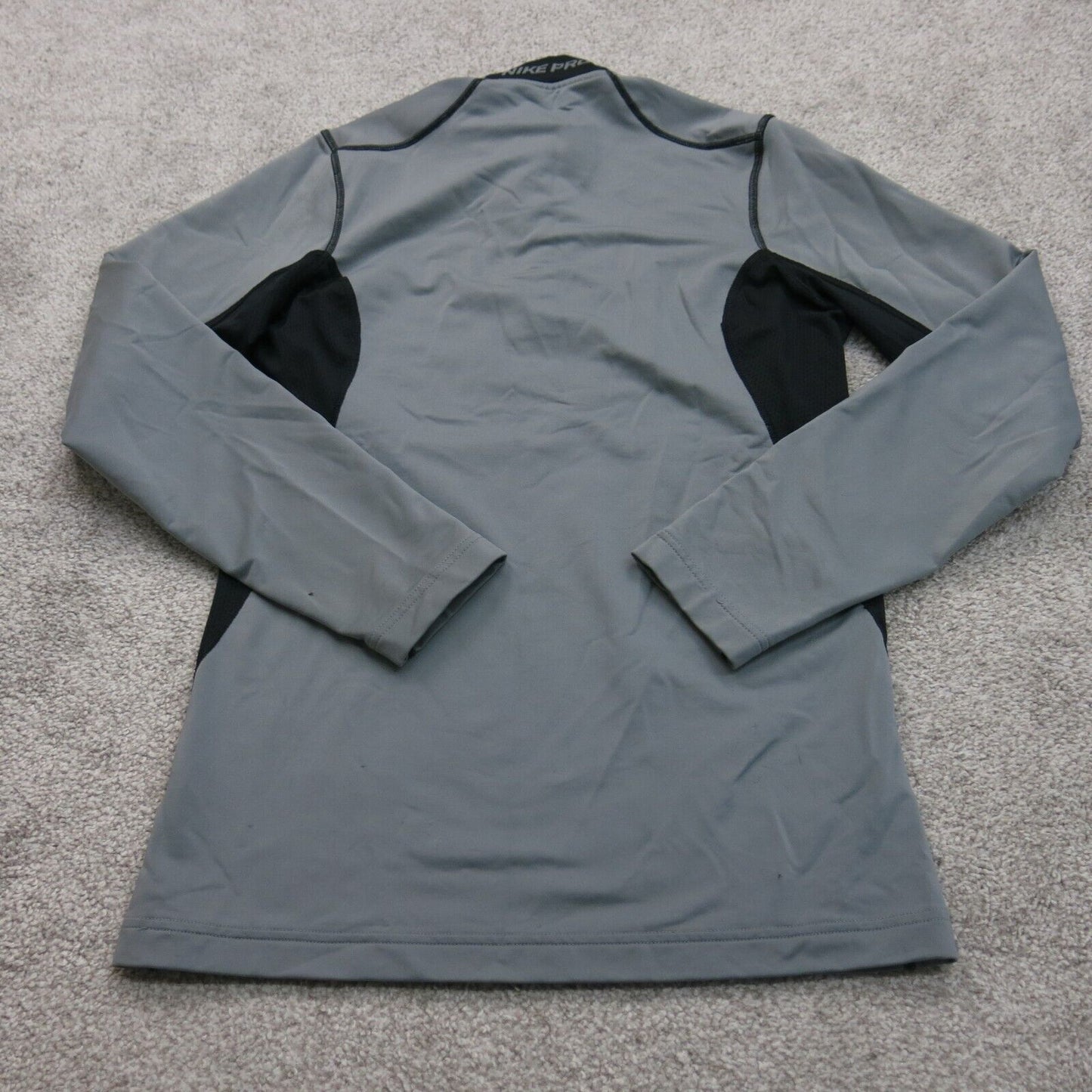 Nike Pro Dri Fit Womens Activewear Top 1/4 Zip Fitted Mock Neck Gray Size Small