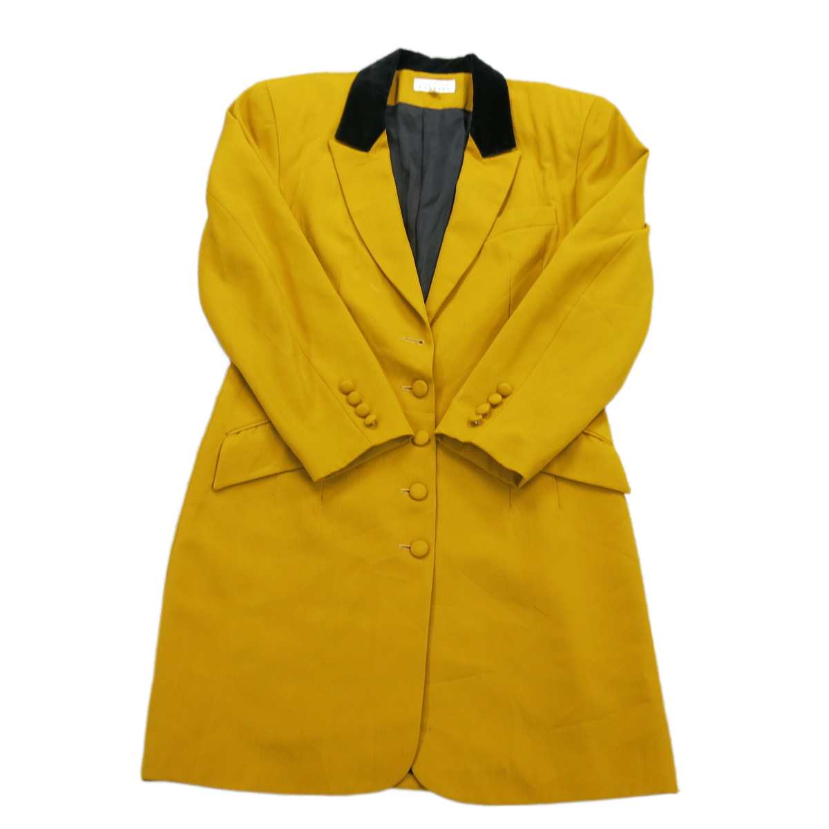 Express Womens Overcoat Single Breasted Long Sleeves Mustard Yellow Size Medium