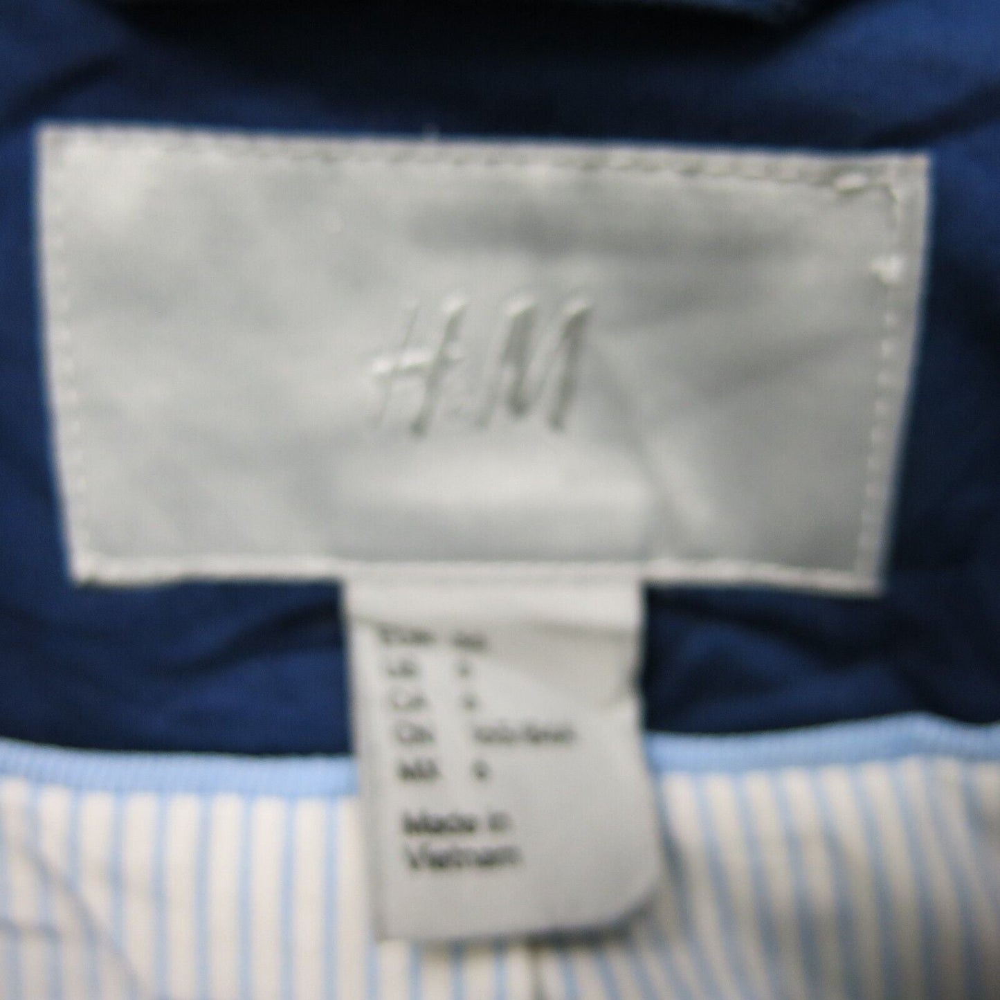 H&M Womens Blazer Coat Long Sleeves Single Breast Collard Pockets Blue Size 6