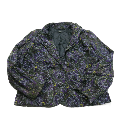 Talbots Womens Paisley Print Single Breasted Blazer Coat Purple Black Size 14