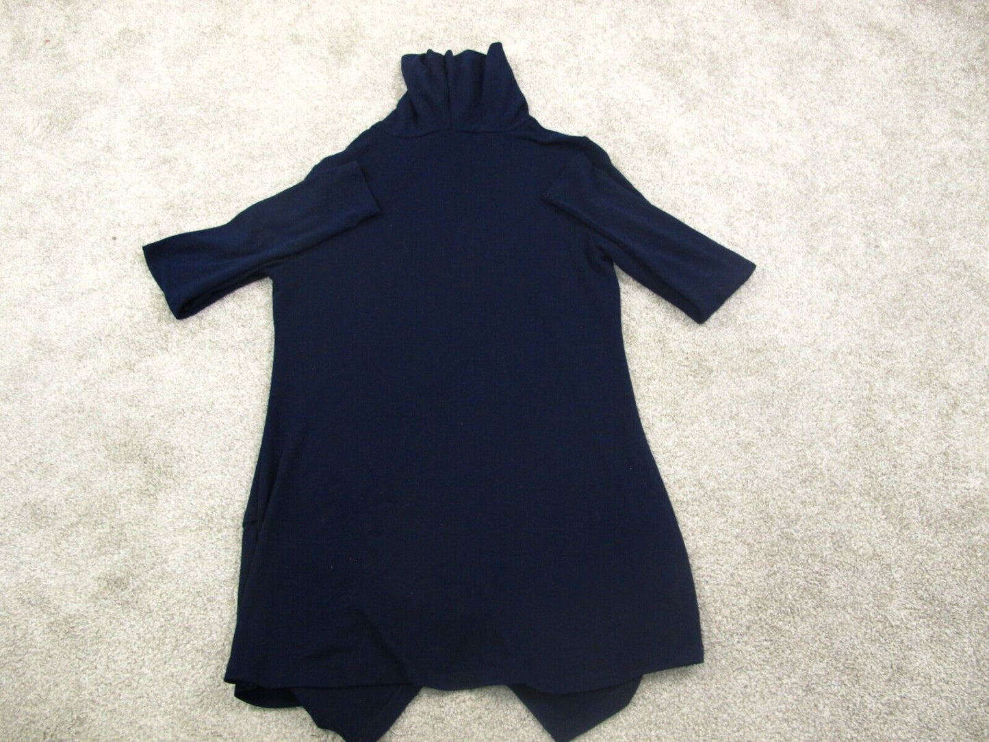 White House Black Market Womens Knitted Pullover Sweater Asymmetrical Blue SZ M