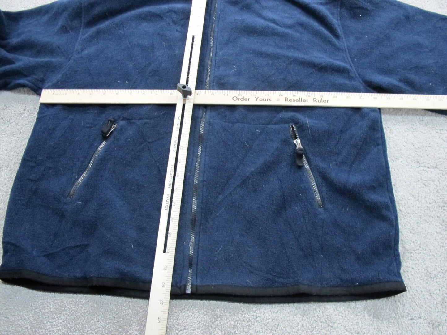 Gap Mens Fleece Jacket Full Zip Up Long Sleeves Mock Neck Blue Size X Large