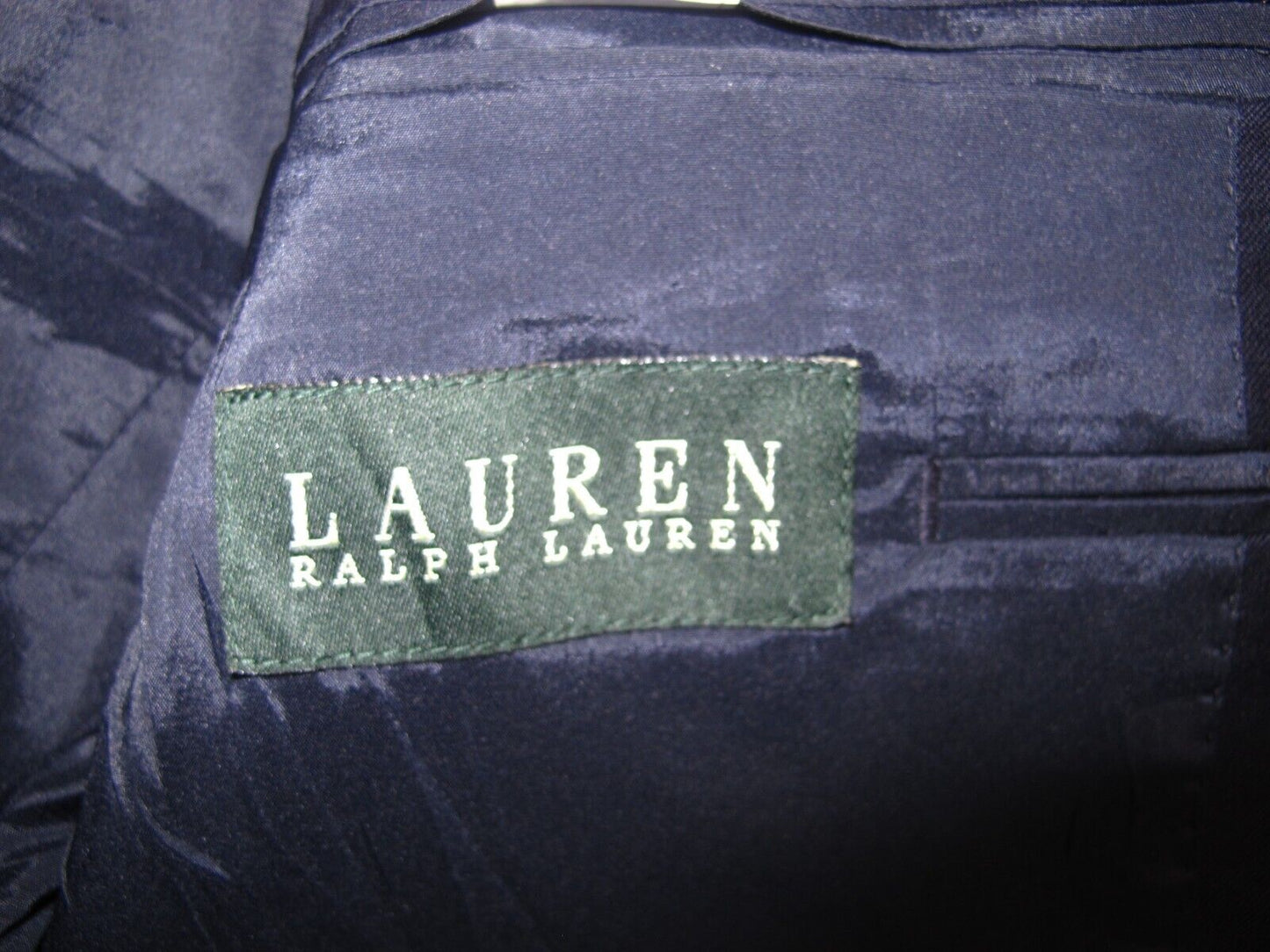 Lauren Ralph Lauren Womens Blazer Coat Long Sleeves Pockets Navy Blue Size 37S