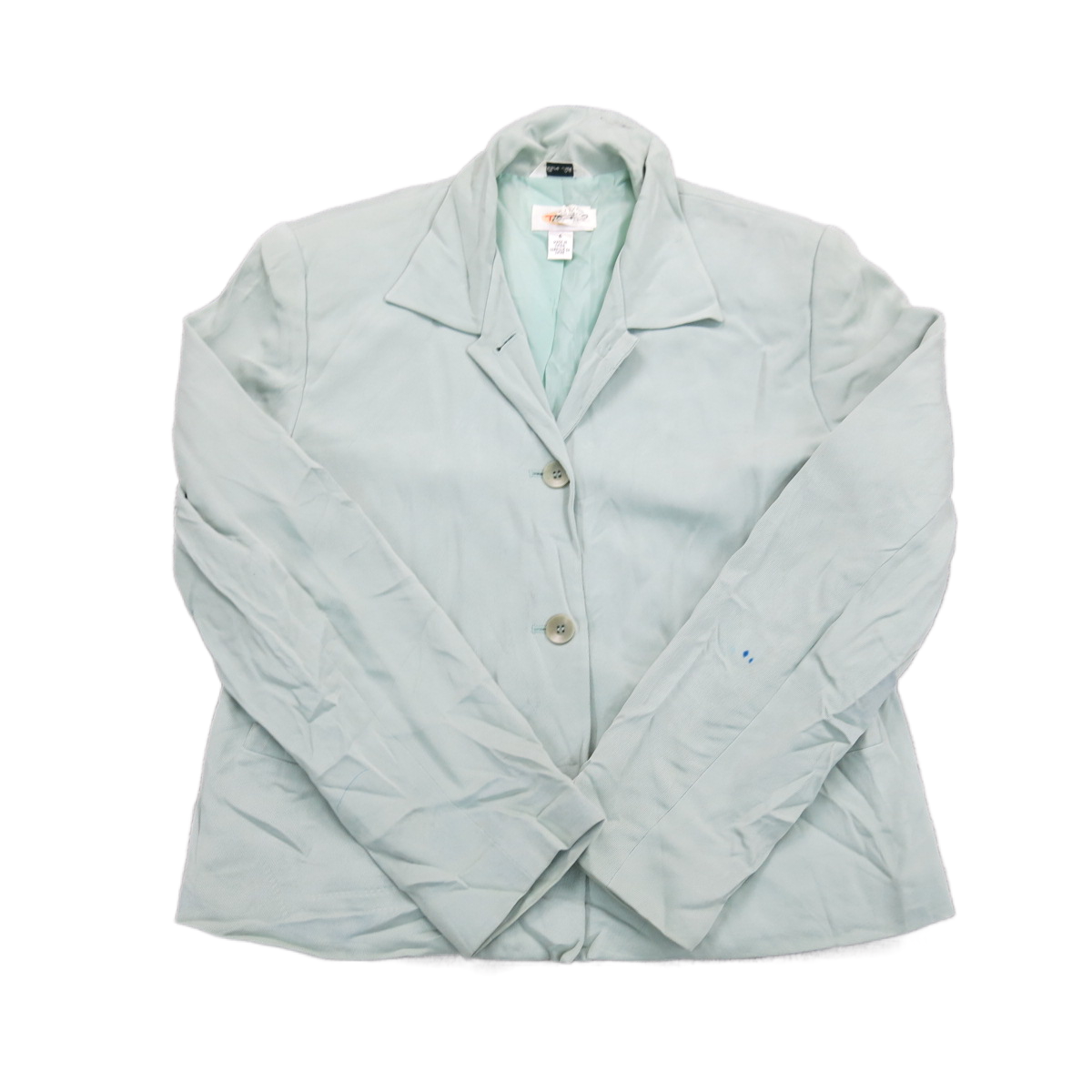 Talbots Womens Blazer Coat Jacket Single Breasted Long Sleeves Aqua Blue Size 6