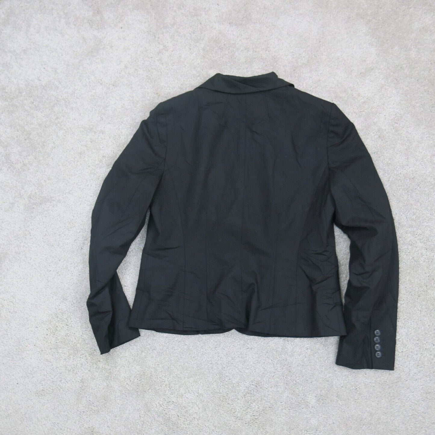 Ann Taylor Womens Blazer Coat Single Breasted Long Sleeves Pockets Black Size 12