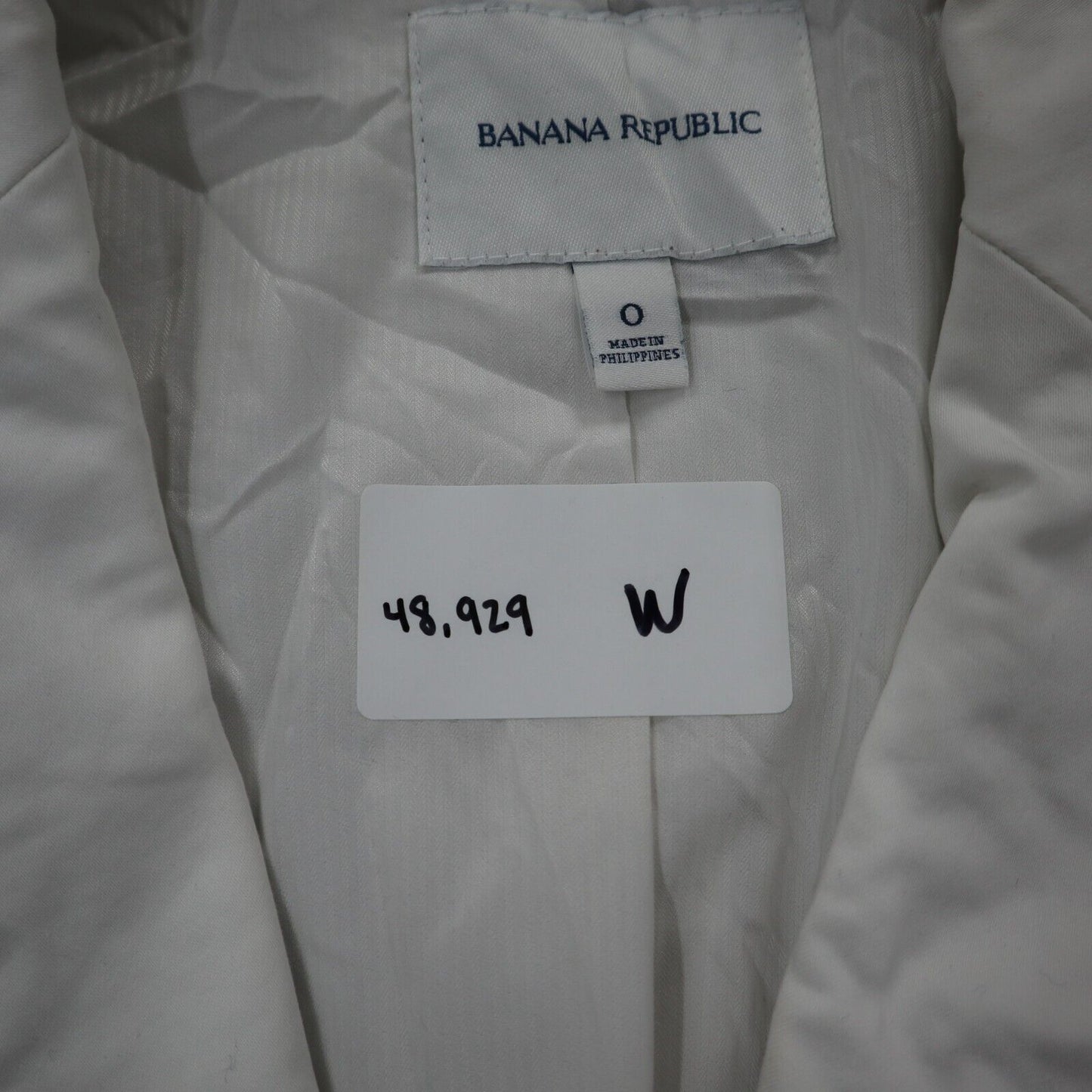 Banana Republic Women Blazer Coat Single Breasted Long Sleeve Pockets White SZ 0